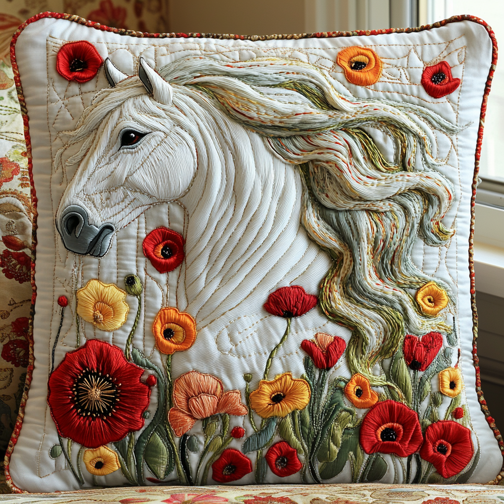 Horse Elegance Quilted Pillow Case Best Throw Pillow Covers Gifts For Horse People