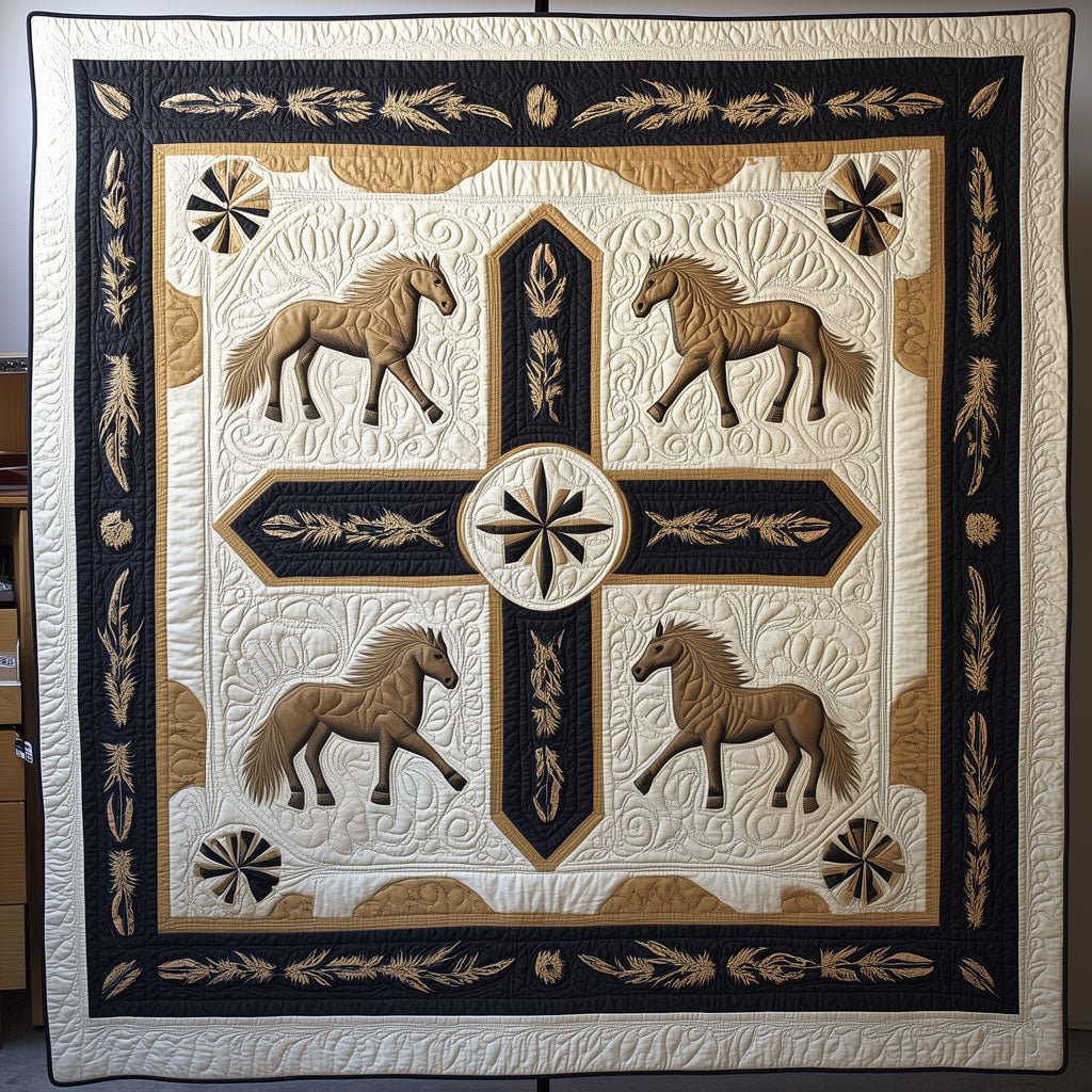 Horse Equine Compass Quilt Blanket Throws For Couch Unique Horse Gifts For Ladies