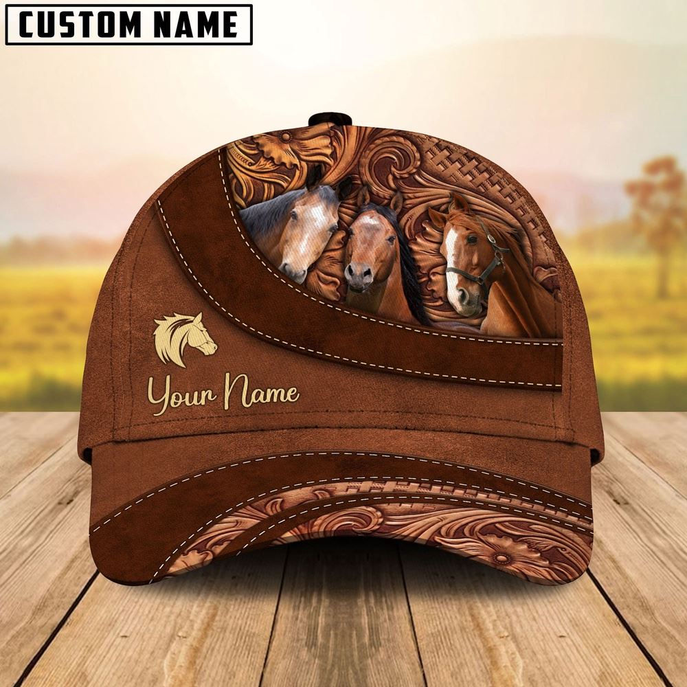 Horse Farm Life Beauty Leather Pattern Customized 3D Cap Farm Cap Farmer Baseball Cap Gift For Farmer