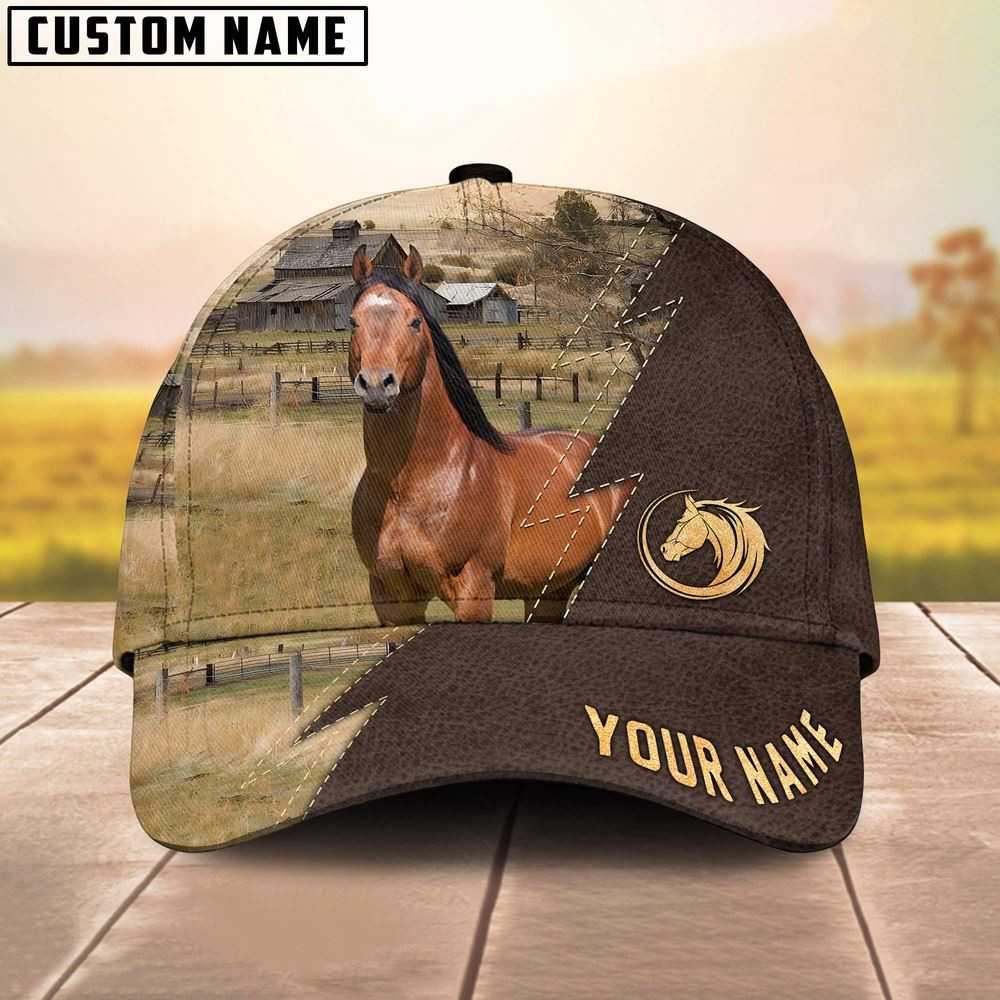 Horse Farming Pattern Customized Name 3D Cap Farm Cap Farmer Baseball Cap Gift For Farmer