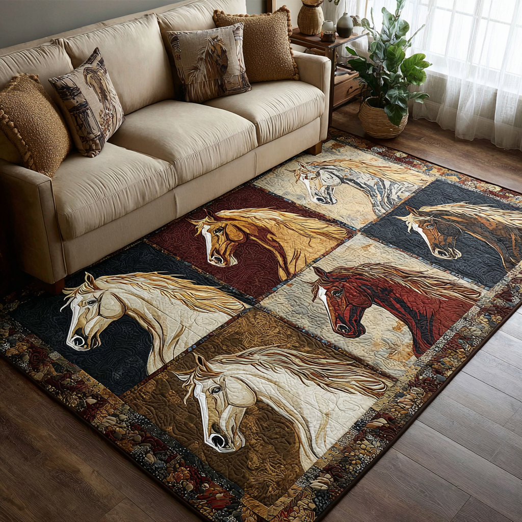 Horse Flame Area Rug  Washable Kitchen Rugs Christmas Gifts For Sister In Law