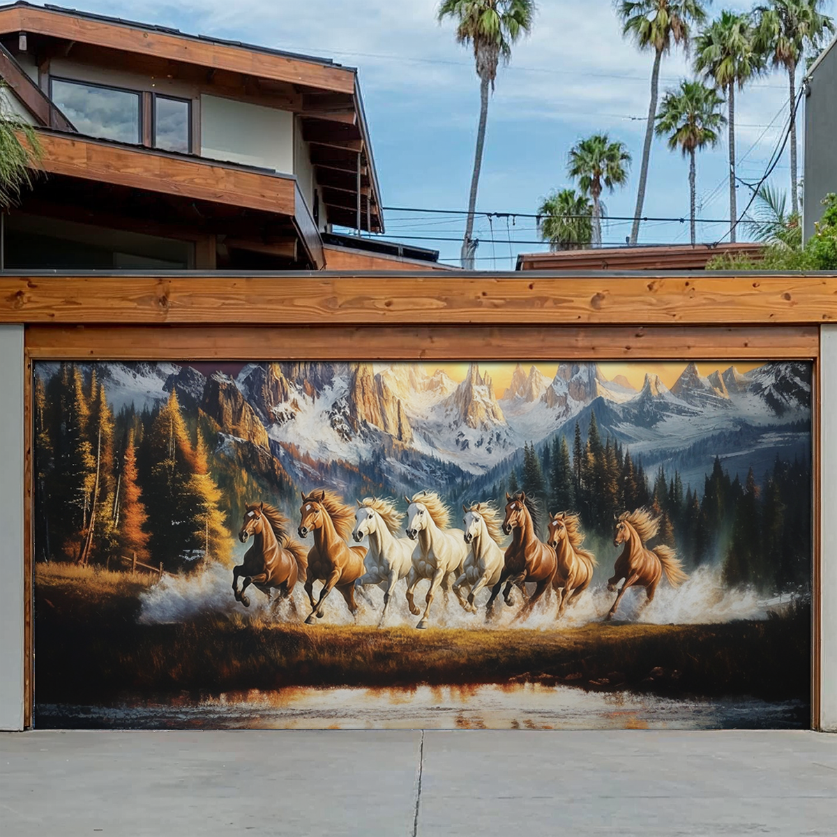 Horse Freedom Run Garage Door Banner Holiday Decorations Horse Owner Gifts