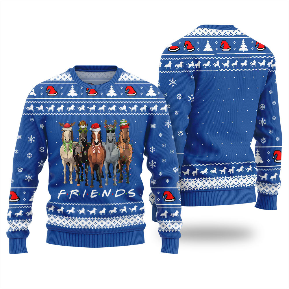 Horse Friends Funny Ugly Christmas Sweater Trending Christmas Merch Gift 2025 Collection