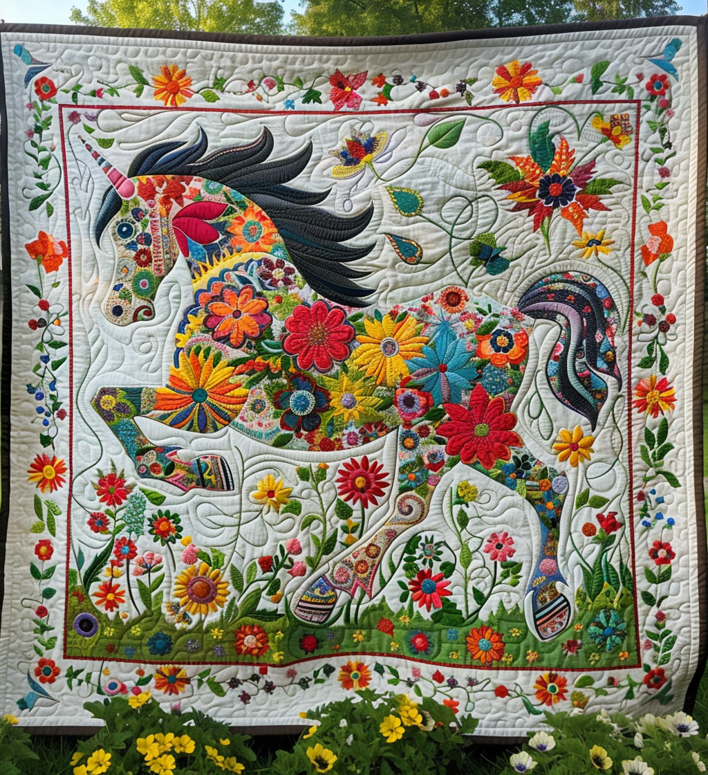 Horse Garden Quilted Blanket Horse Christmas Presents