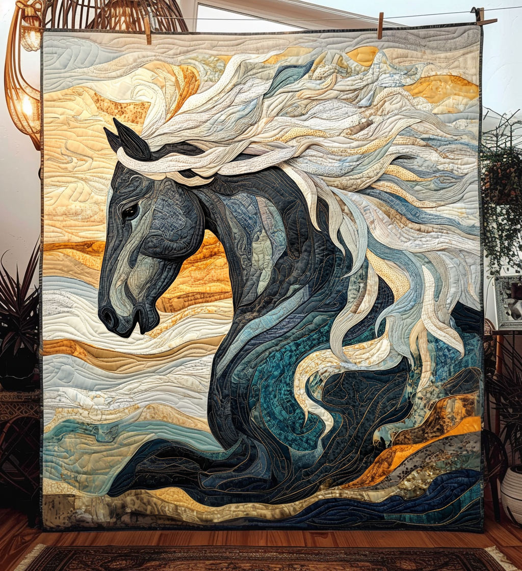 Horse Grace Quilted Blanket Gifts For Equestrian Riders