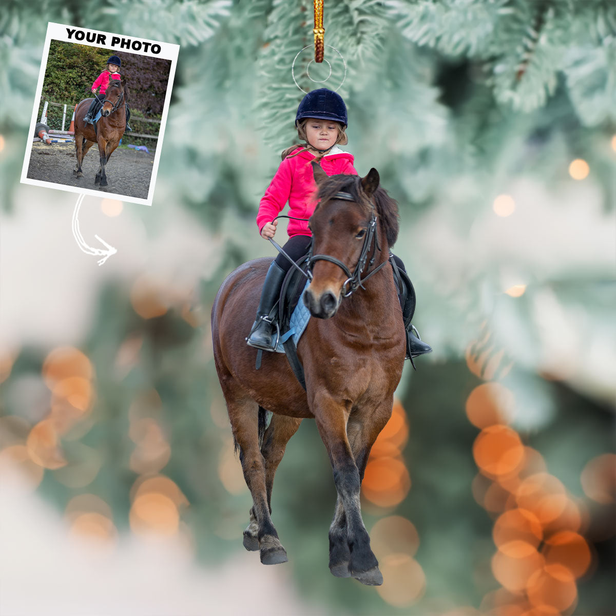 Horse Harmony Personalized Photo Mica Ornament Gift For Rodeo Lovers Rodeo Players