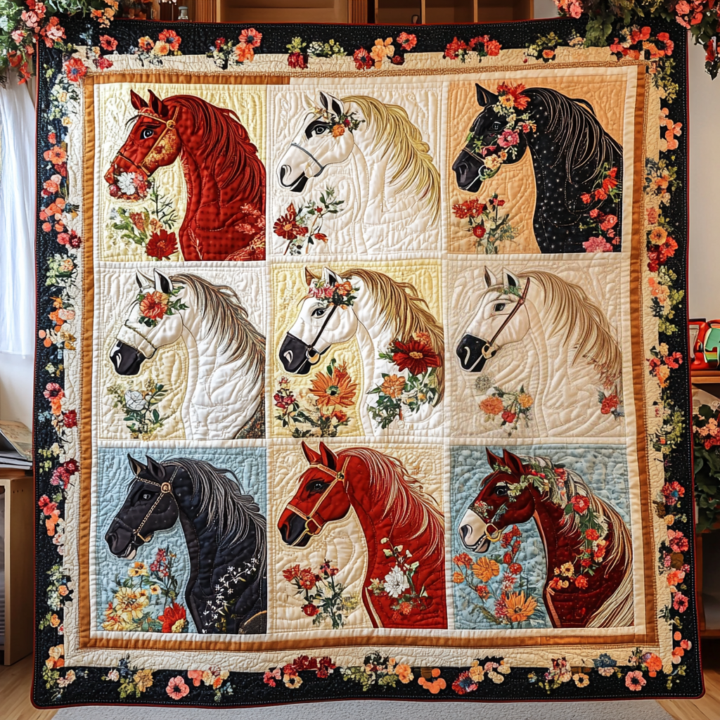 Horse Haven Quilted Blanket Cool Throw Blanket Gifts For Horse Back Riders