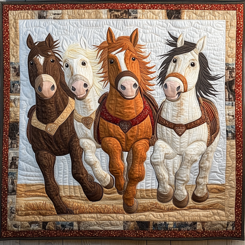 Horse Haven Quilted Blanket Nice Throw Blanket Good Gifts For Horse Lovers