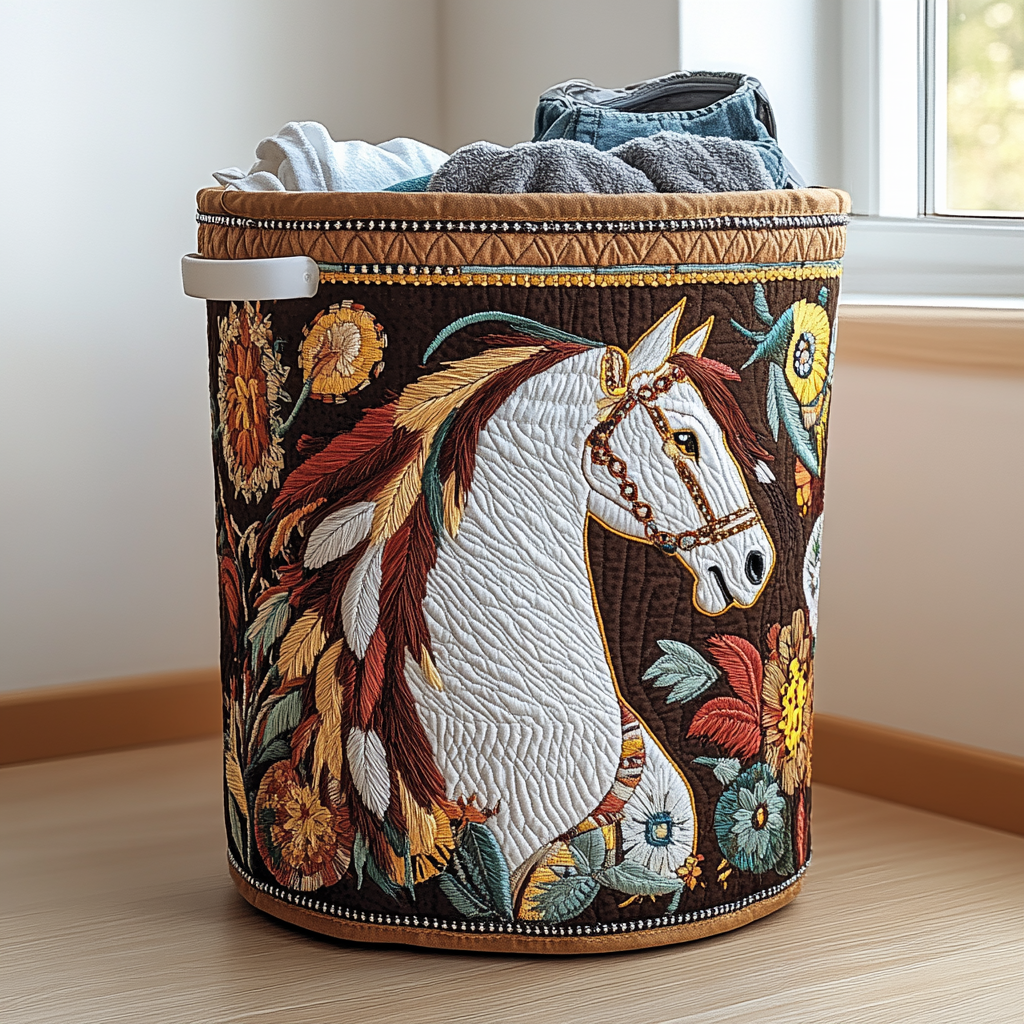 Horse Haven Quilted Laundry Basket Great Idea For New Home