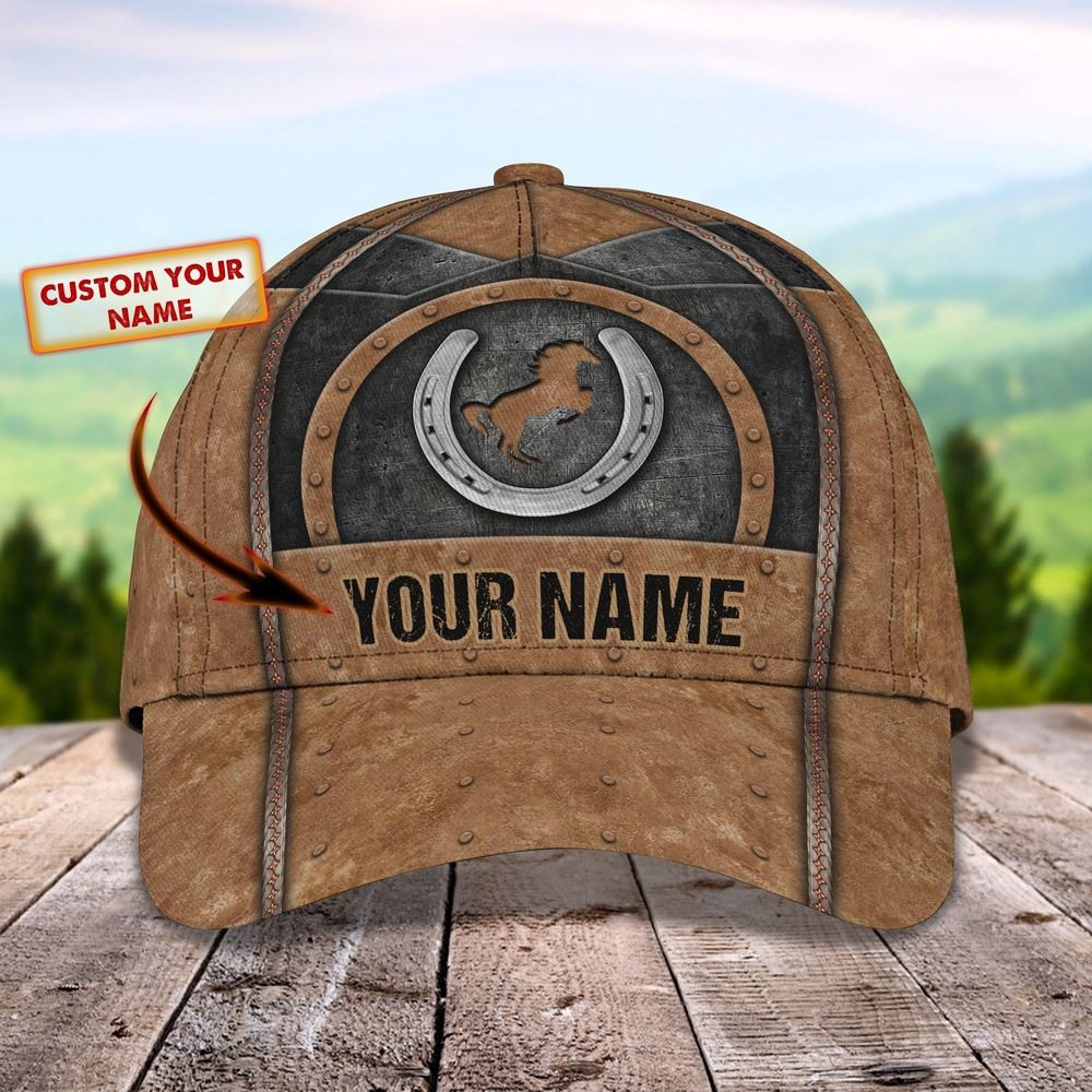 Horse Horseshoe Customized Name Cap Farm Cap Farmer Baseball Cap Gift For Farmer