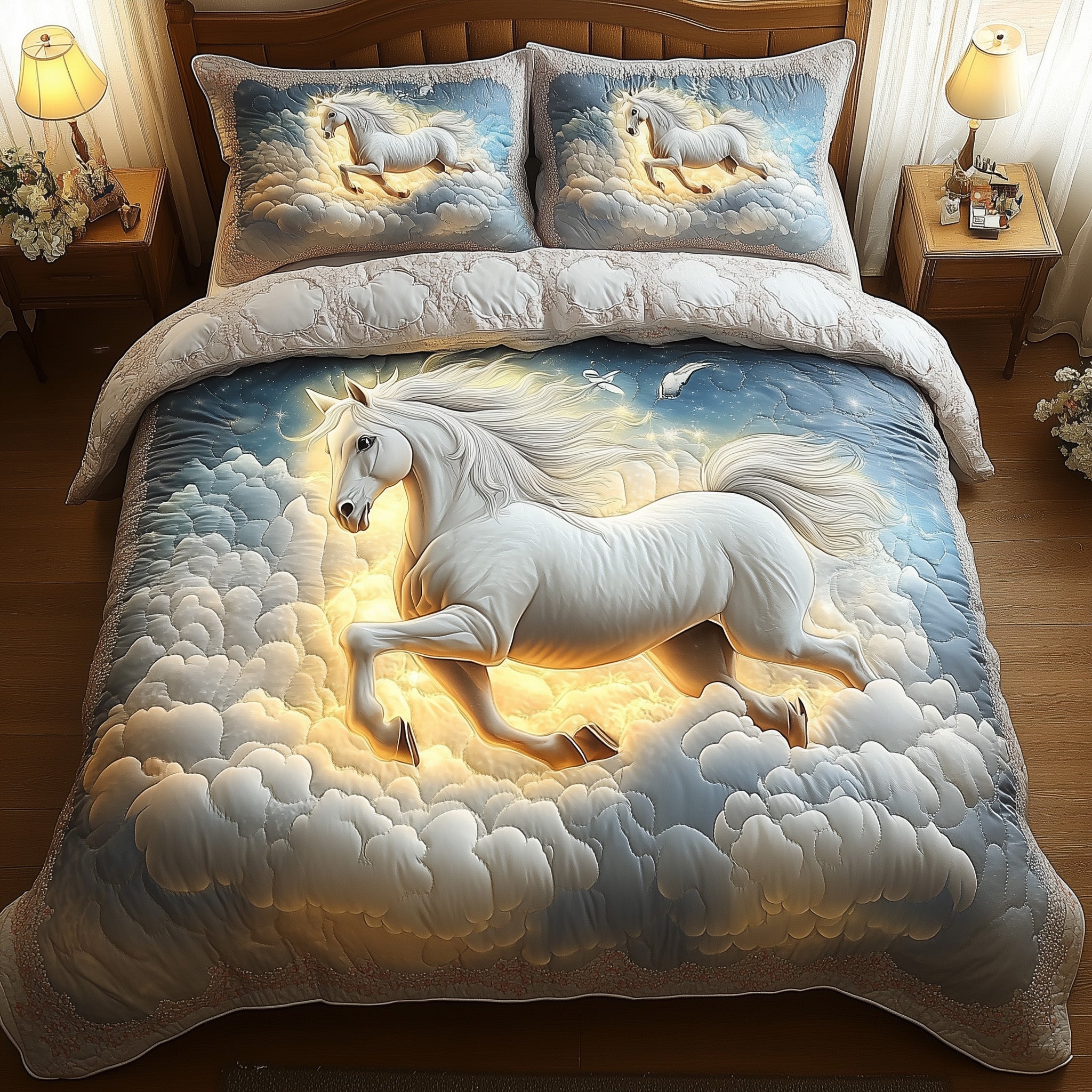 Horse In Heaven Quilted Bedding Set Ultimate Comfort