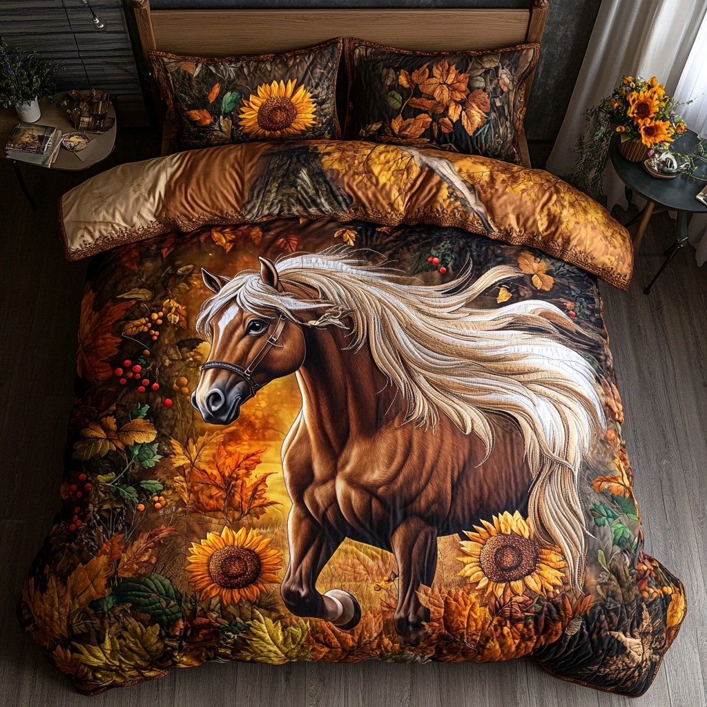 Horse Journey Quilted Bedding Set Bed Room Decoration Best Gifts For Horse Lovers