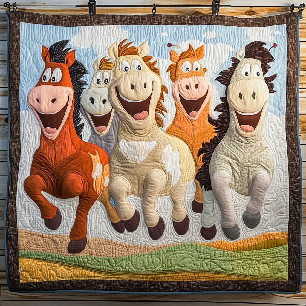 Horse Journey Quilted Blanket Christmas Throw Blanket Presents For Horse Owners