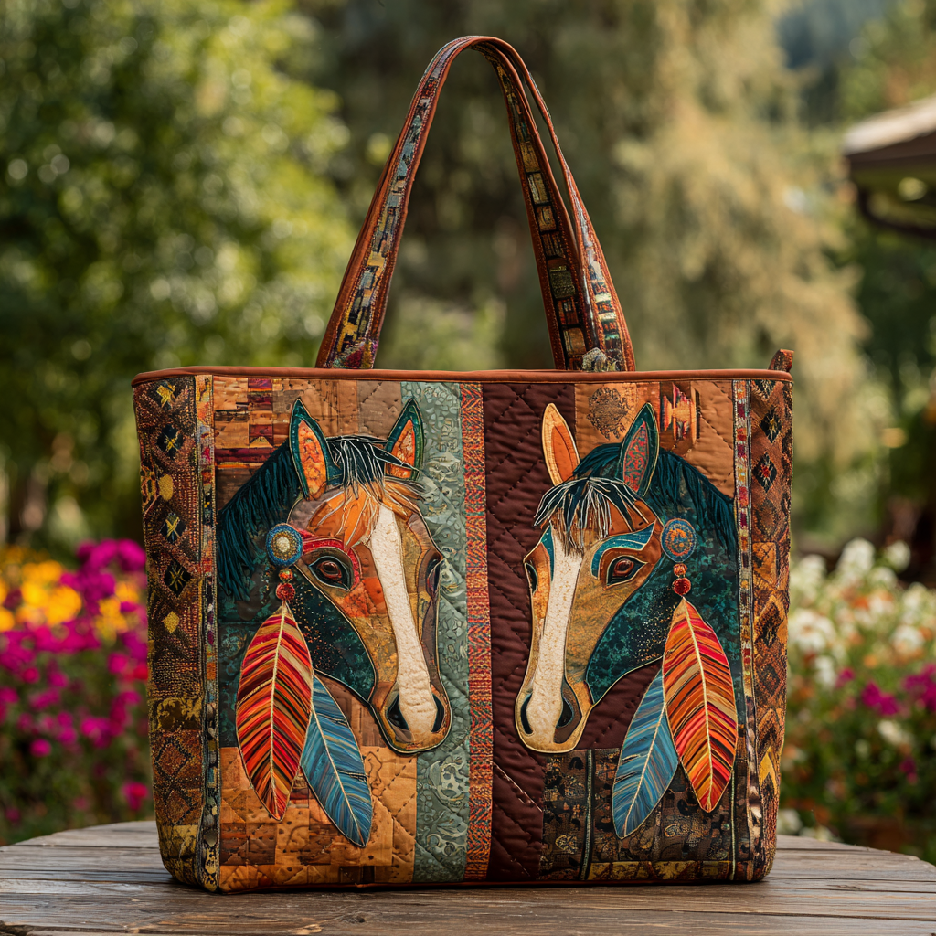 Horse Journey Quilted Tote Bag Horse Related Gifts