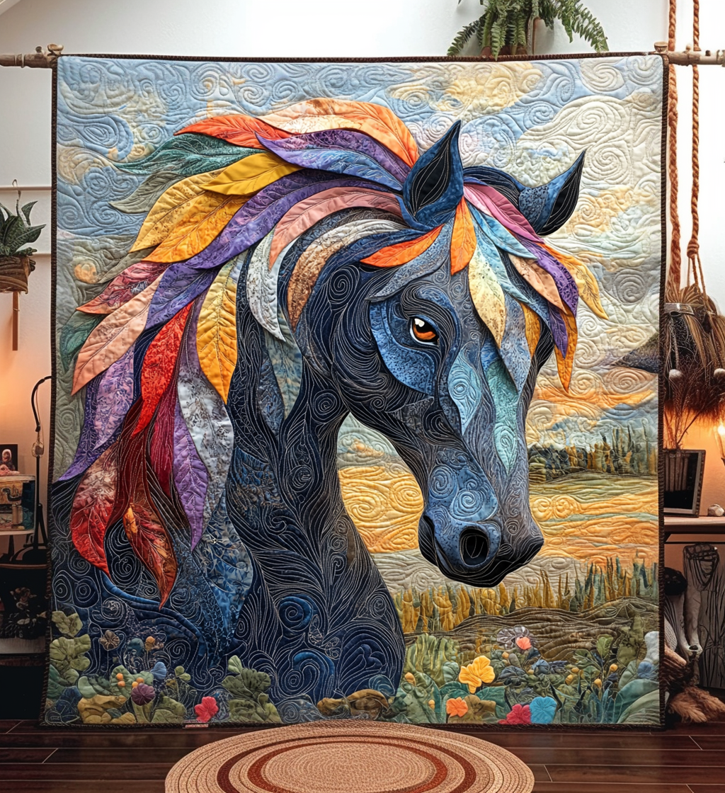 Horse Land Quilted Blanket Gifts For Equestrian Riders