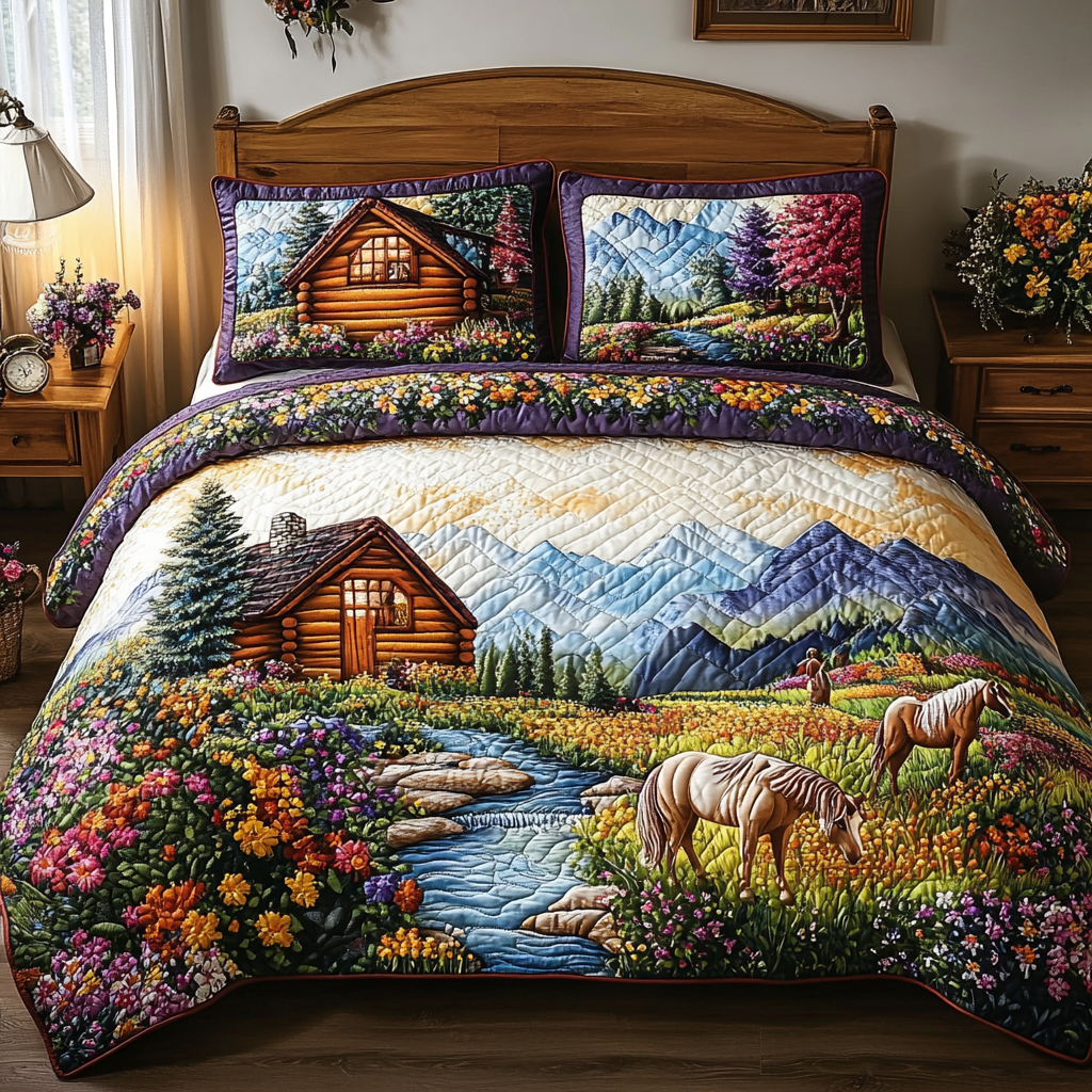 Horse Meadow Haven Quilted Bedding Set Bedroom Decor Ideas Christmas Presents