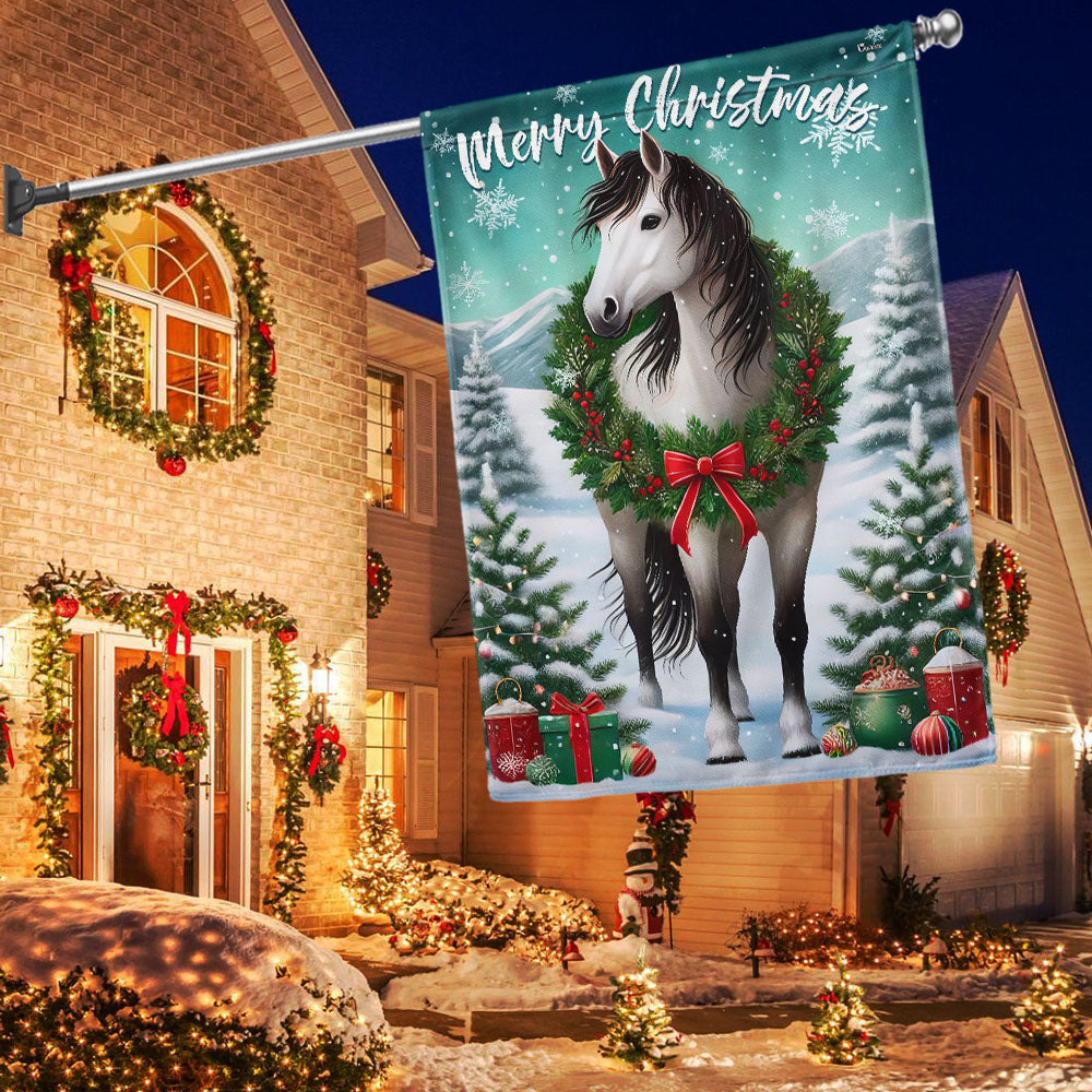 Horse Merry Christmas Flag Christmas 2025