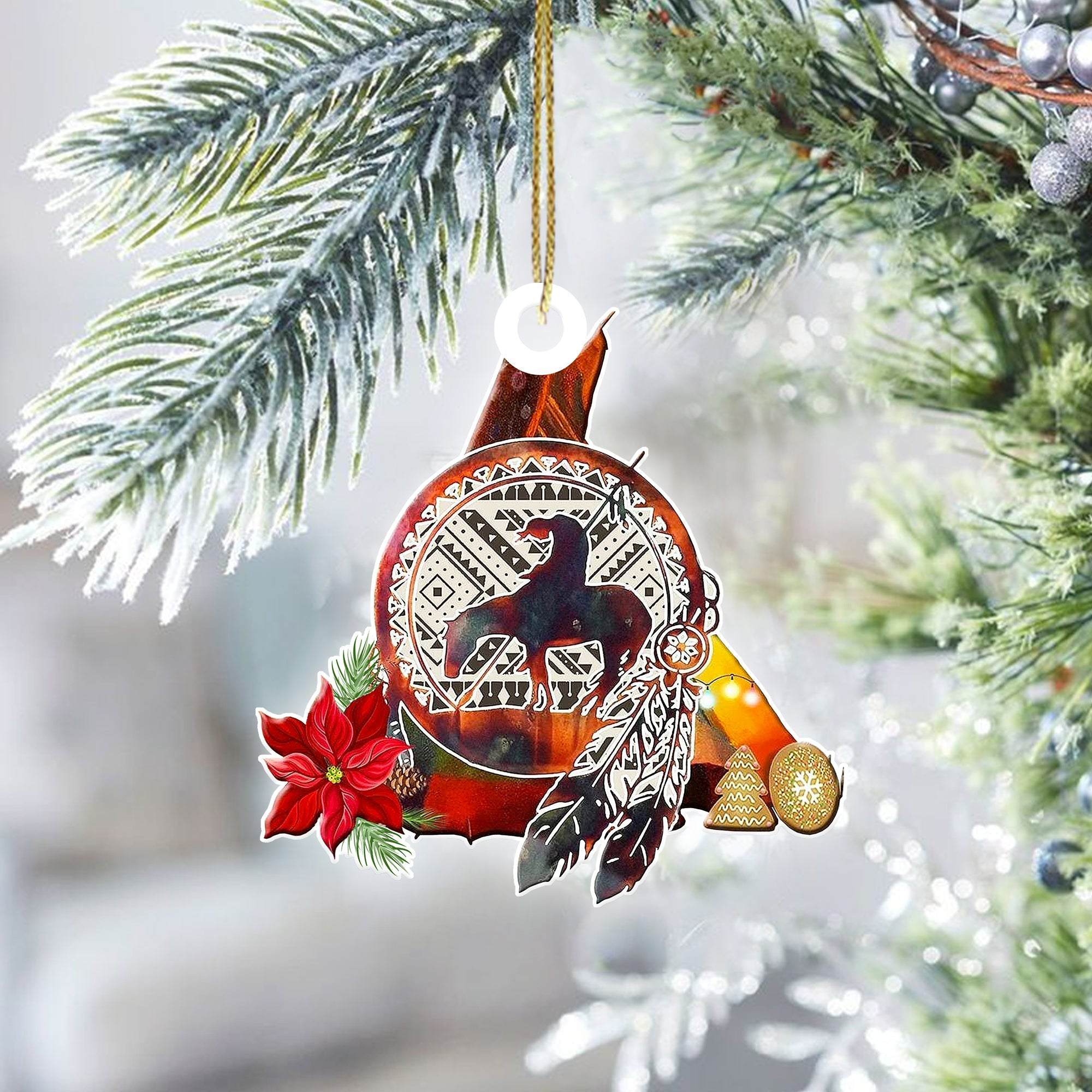 Horse Native American Christmas Ornament Floral Themed Christmas Tree Decor Xmas Gifts
