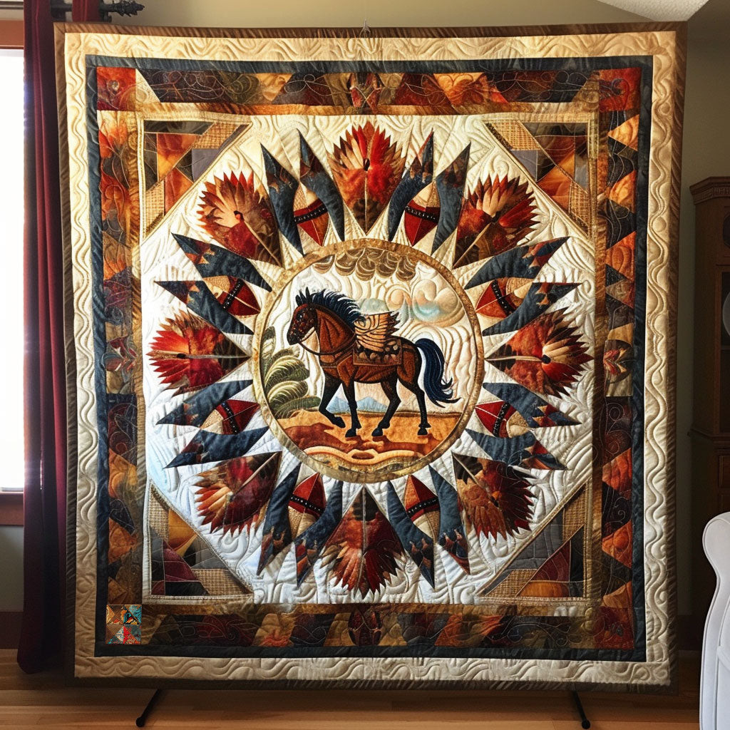 Horse Native American Holiday Xmas Quilt Blanket Christmas Gifts For Horse Owners