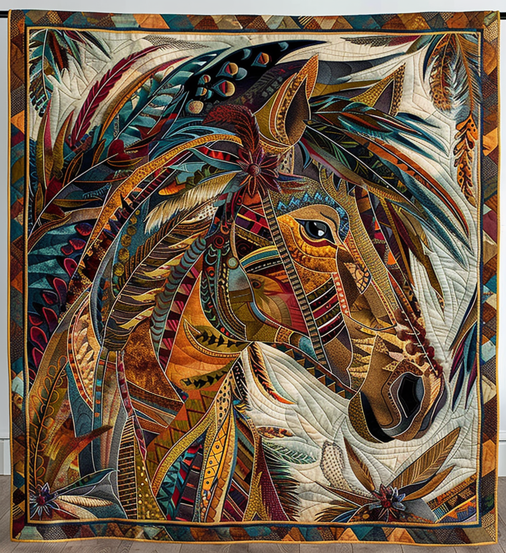 Horse Native Quilted Blanket Gift For Horse Lover