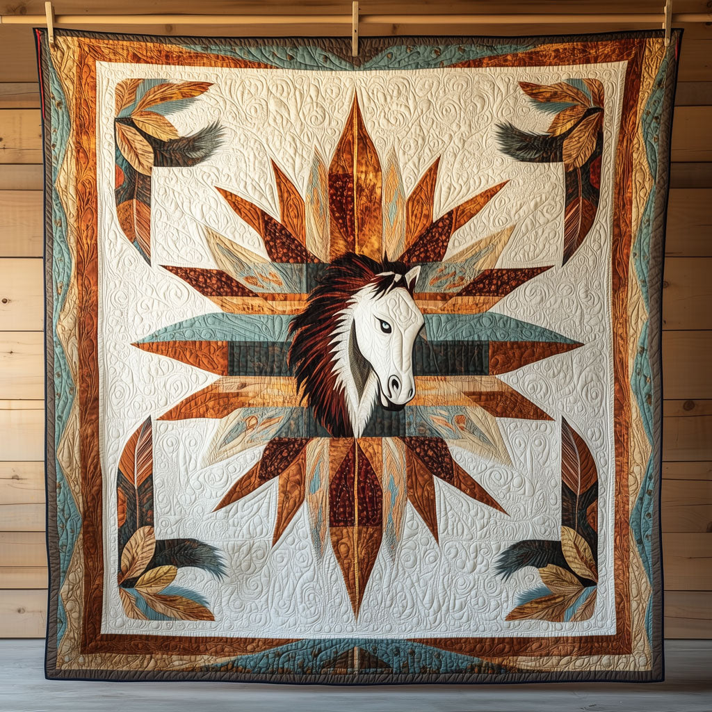 Horse of the Dawn Quilt Blanket Throws For Couch Equestrian Christmas Gifts