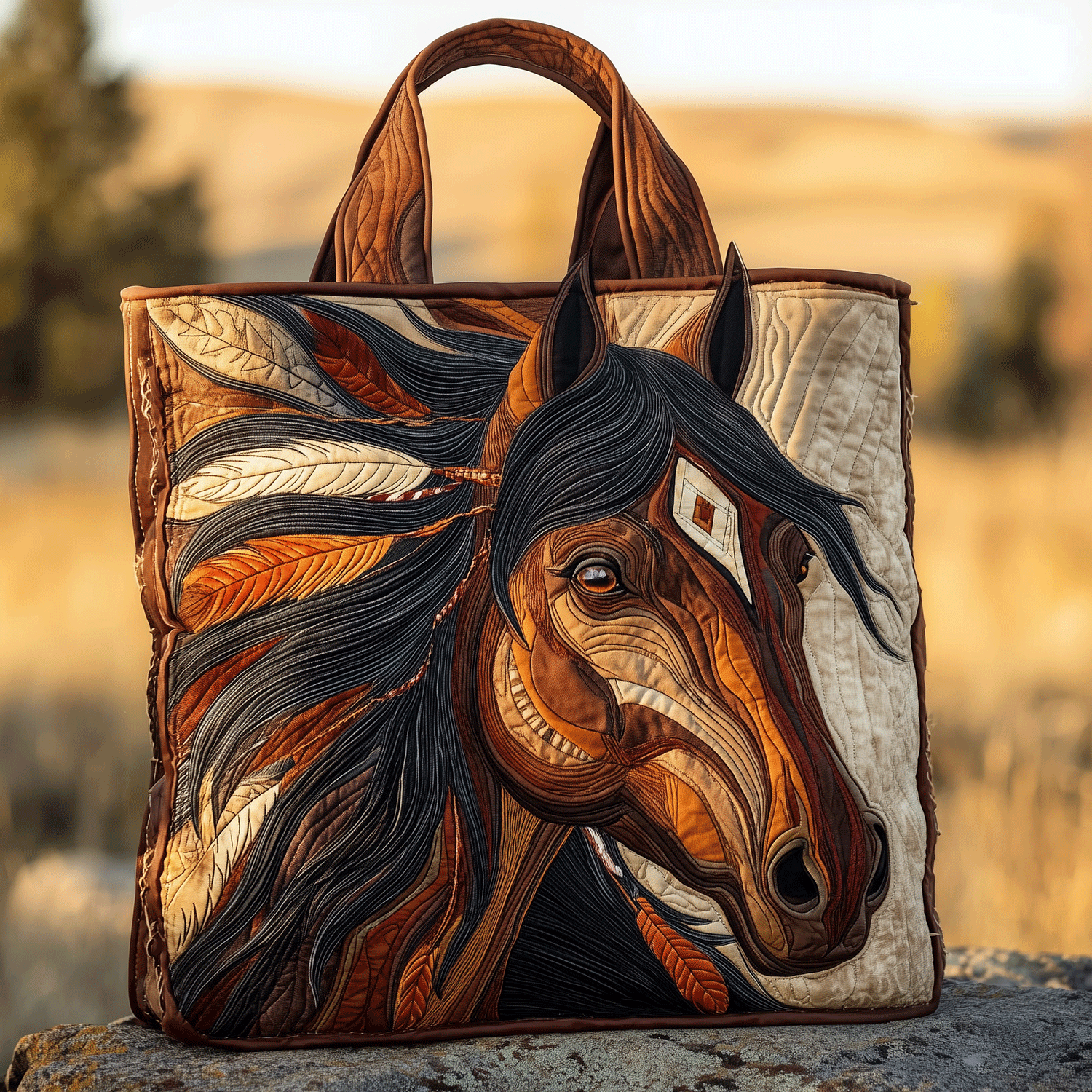 Horse Of Valor Quilted Tote Bag Best Gifts For Horse Lovers