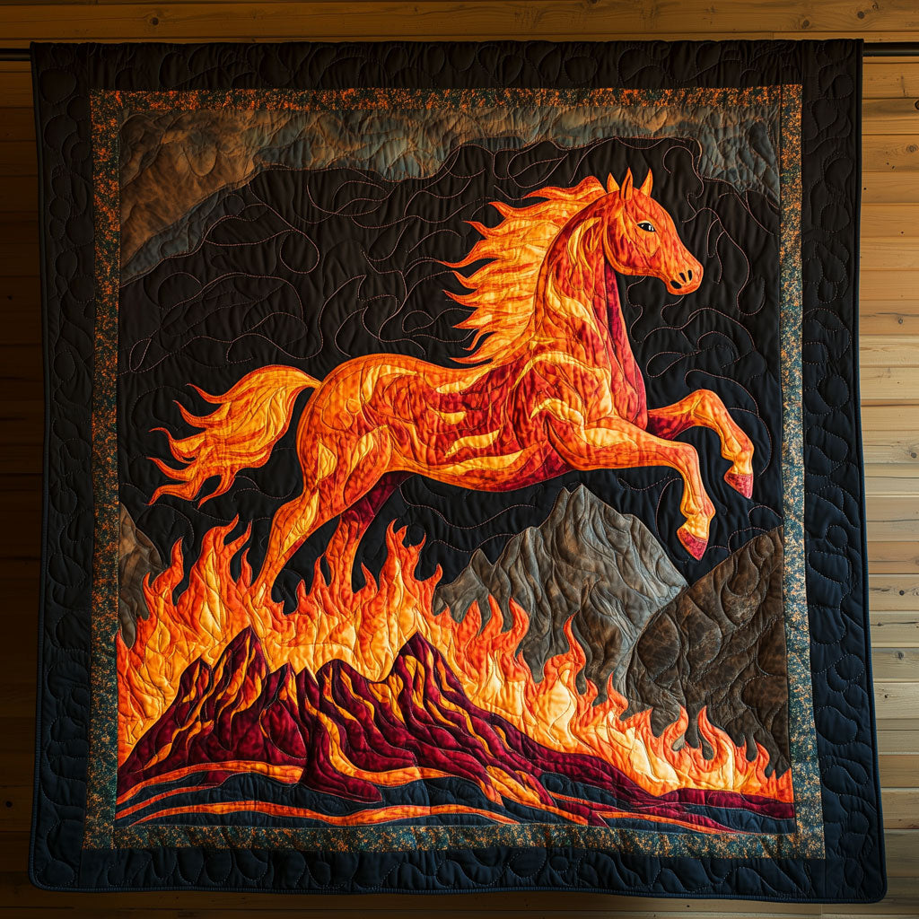 Horse of Vulcan Quilt Blanket Throws For Couch Equestrian Christmas Gifts