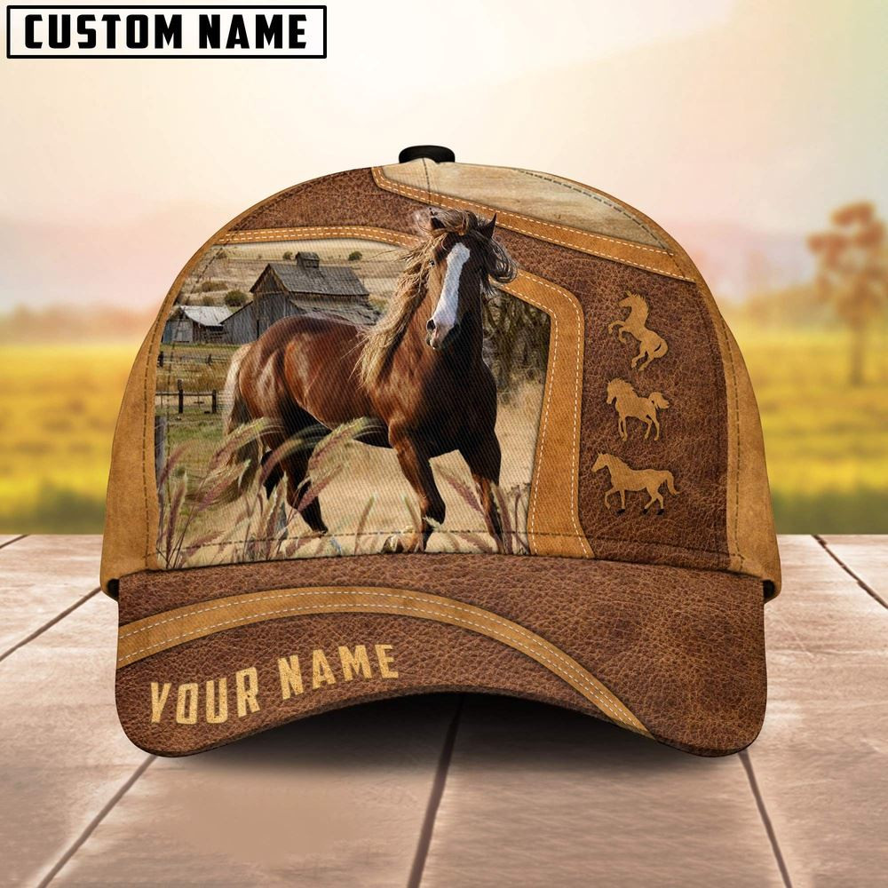Horse On The Farm Custom Name Cap Farm Cap Farmer Baseball Cap Gift For Farmer