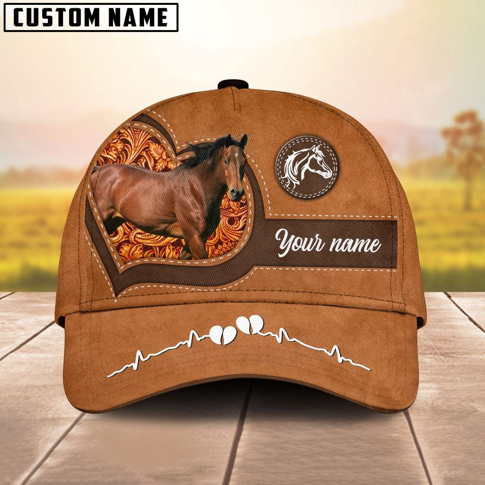 Horse Pattern Customized Name 3D Love Cap Farm Cap Farmer Baseball Cap Gift For Farmer