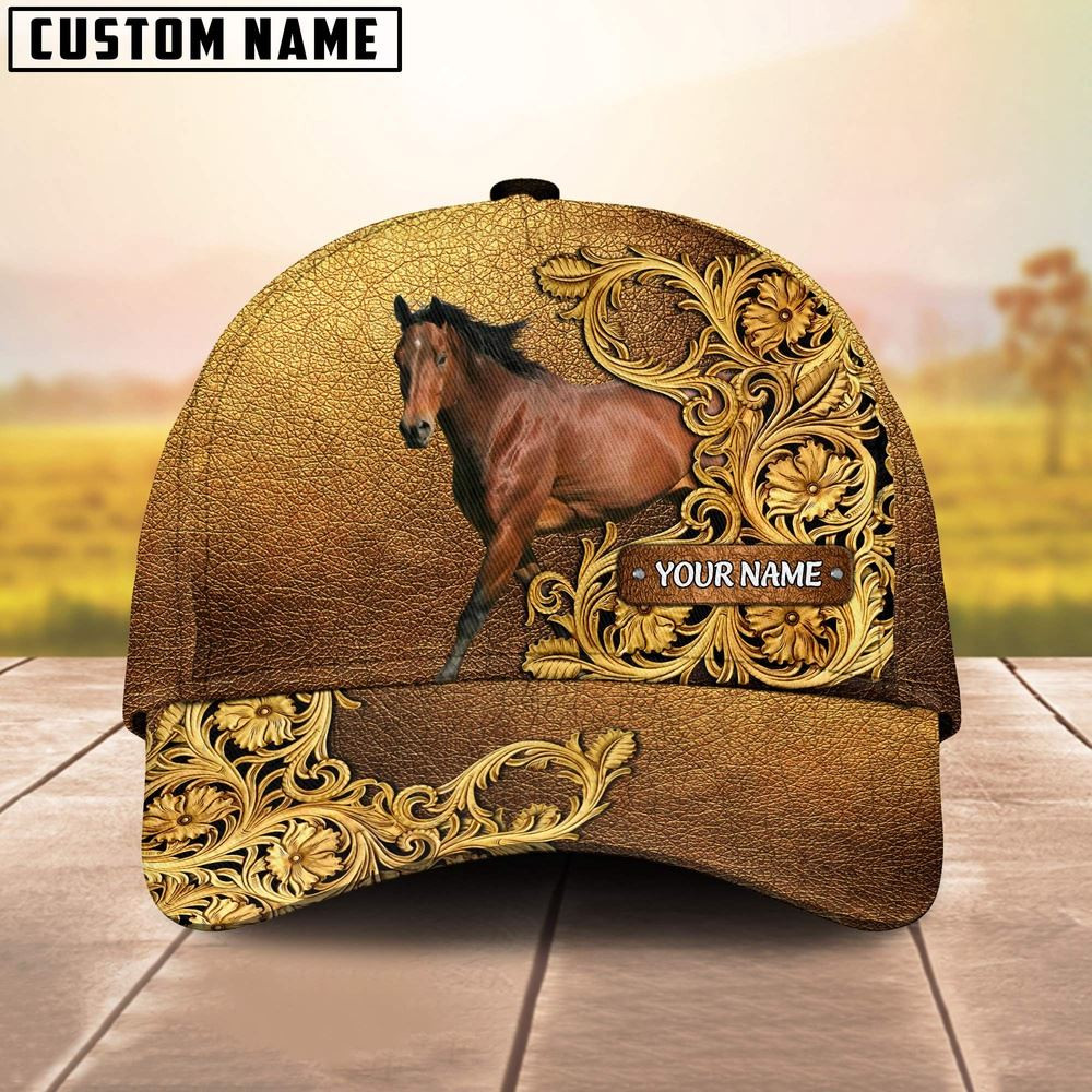 Horse Pattern Customized Name 3D Yellow Cap Farm Cap Farmer Baseball Cap Gift For Farmer