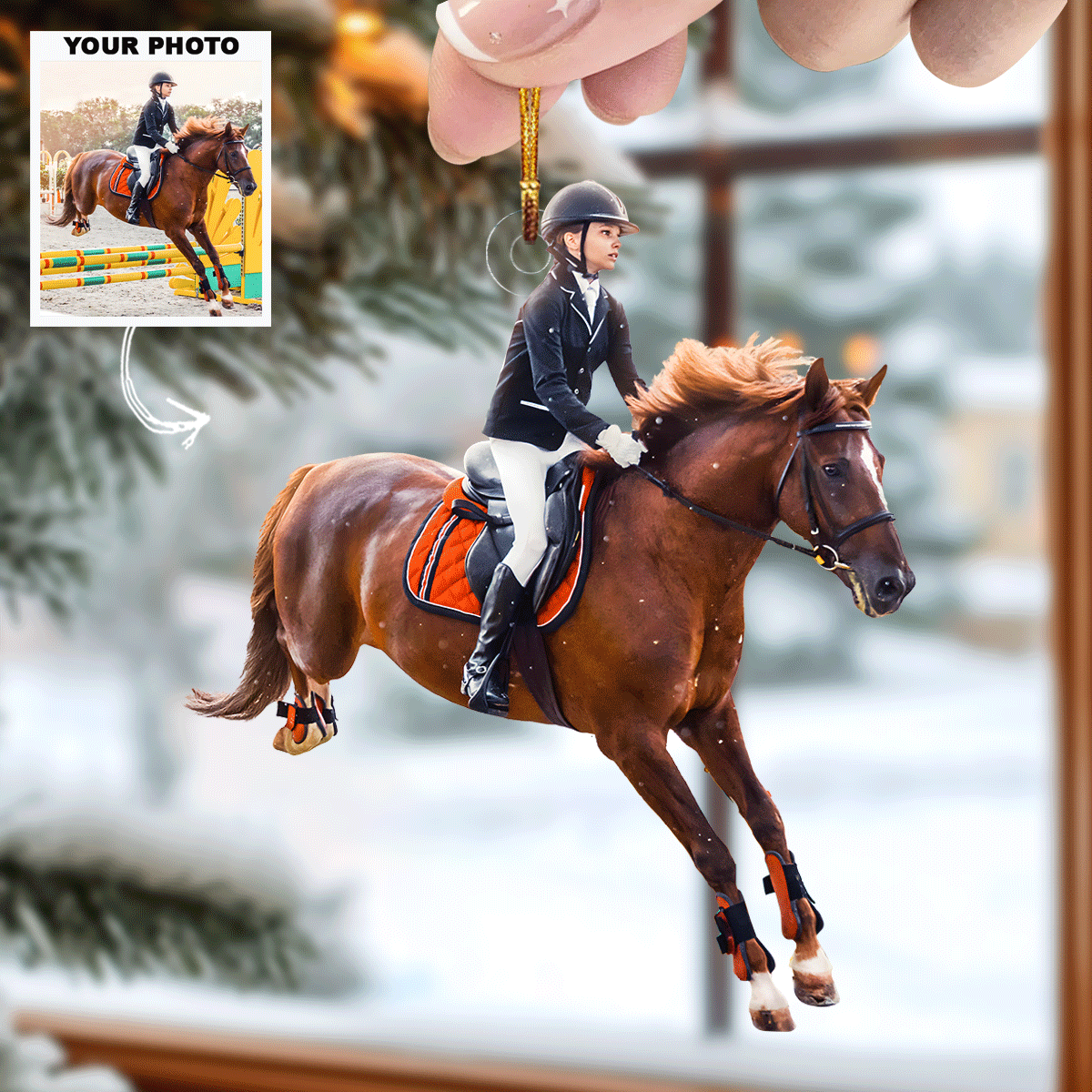 Horse Power Personalized Mica Ornament Christmas Gift For Family Members