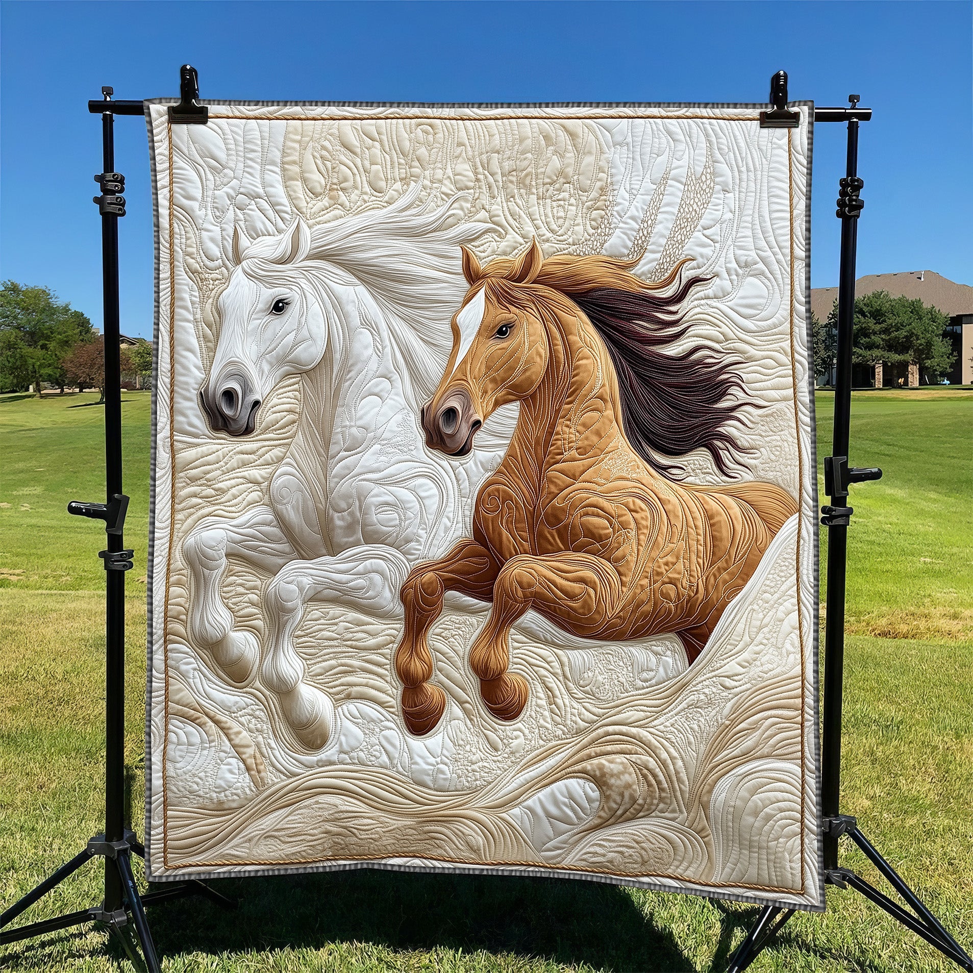 Horse Quilted Blanket Cute Soft BlanketBest Gifts For Horse Riders