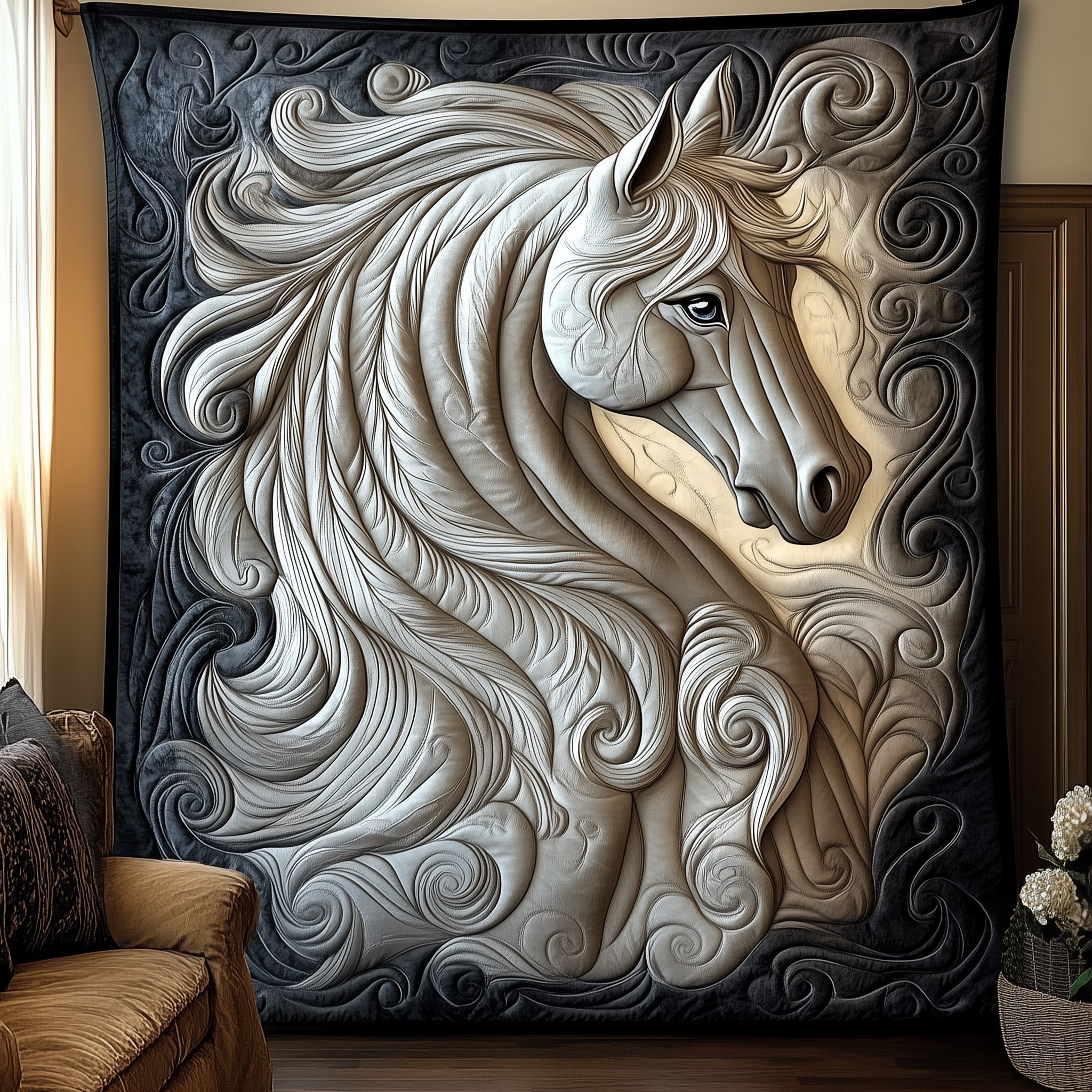 Horse Quilted Blanket Cute Soft BlanketChristmas Gifts For Horse Owners