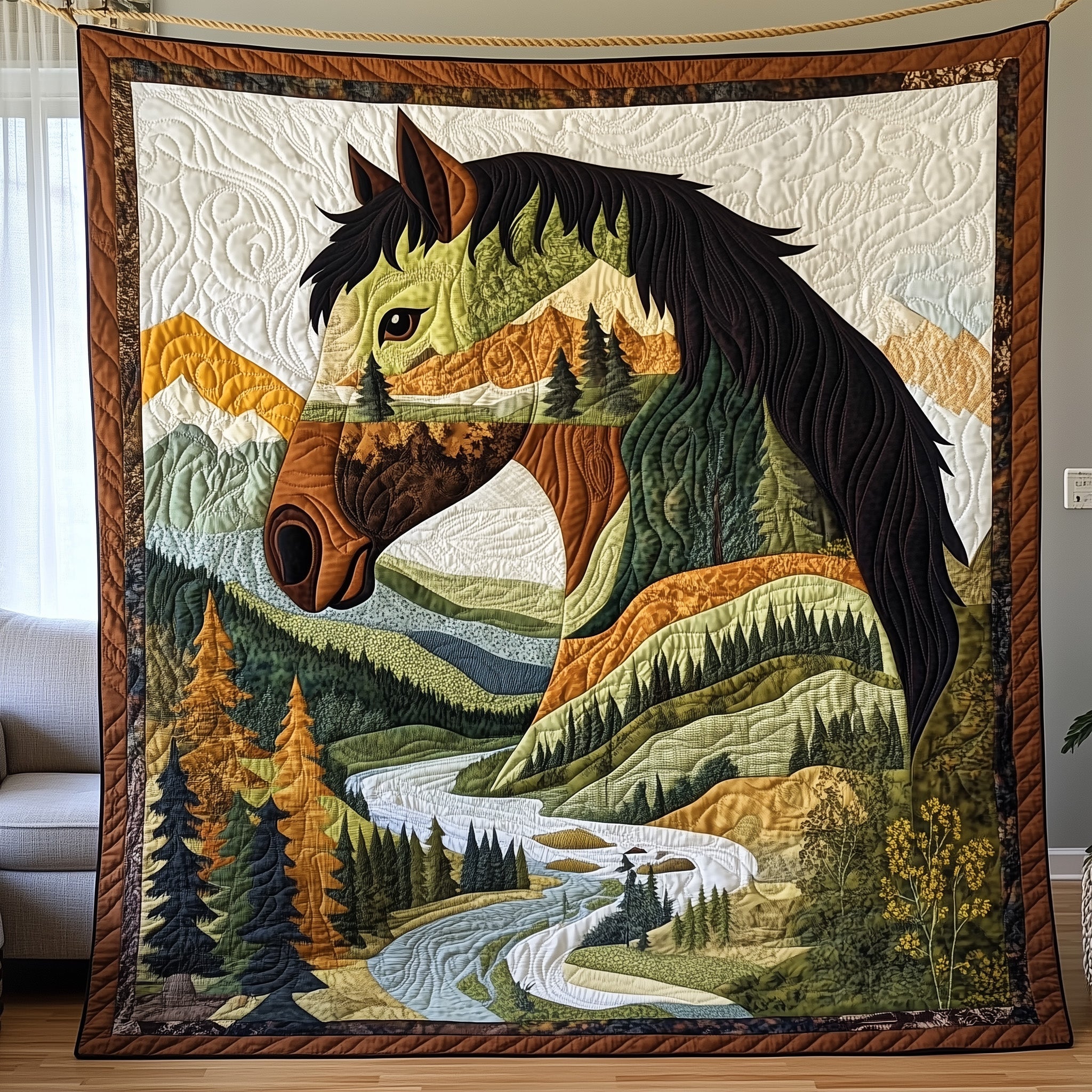 Horse Quilted Blanket Cute Soft BlanketCool Horse Gifts