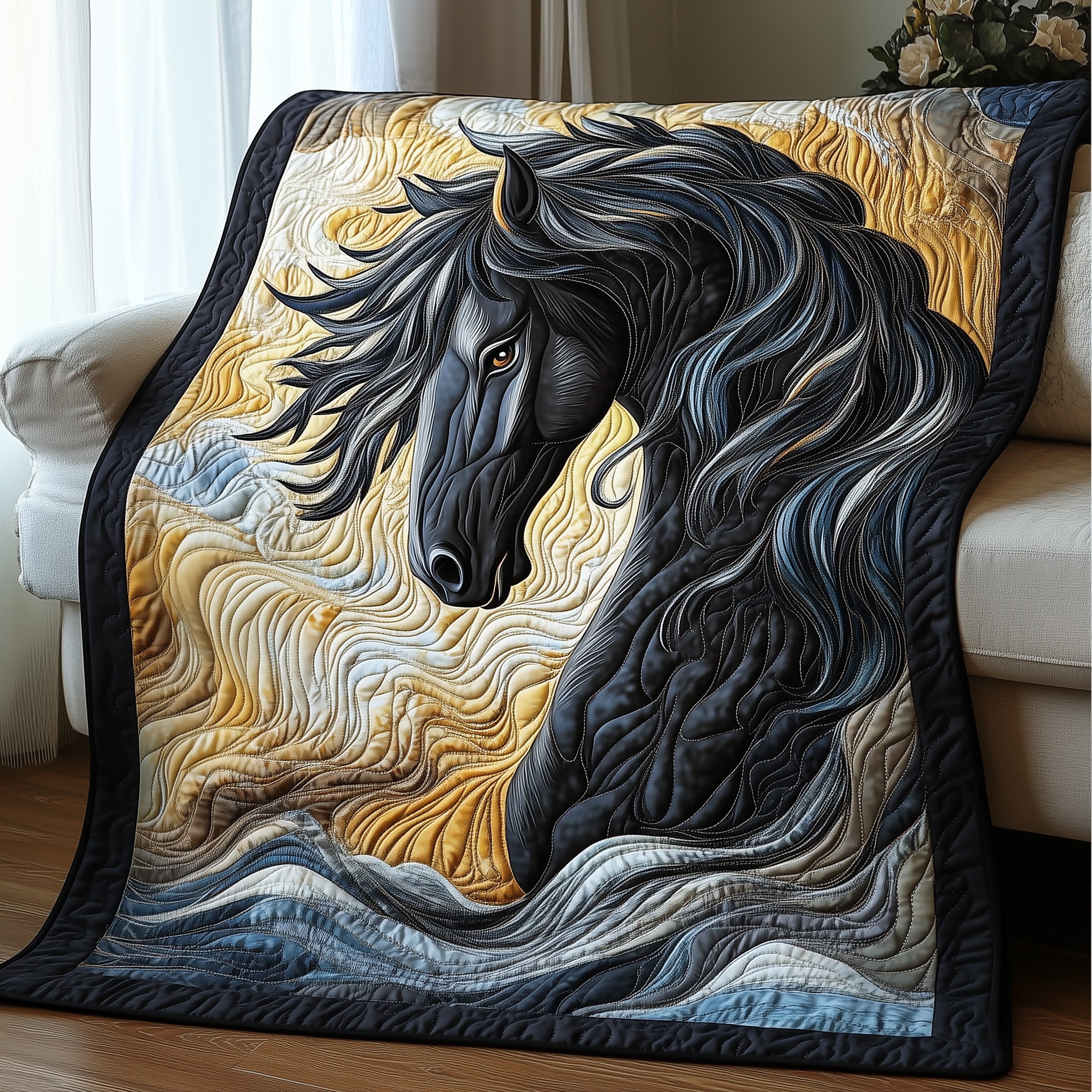 Horse Quilted Blanket Cute Soft BlanketCute Horse Gifts