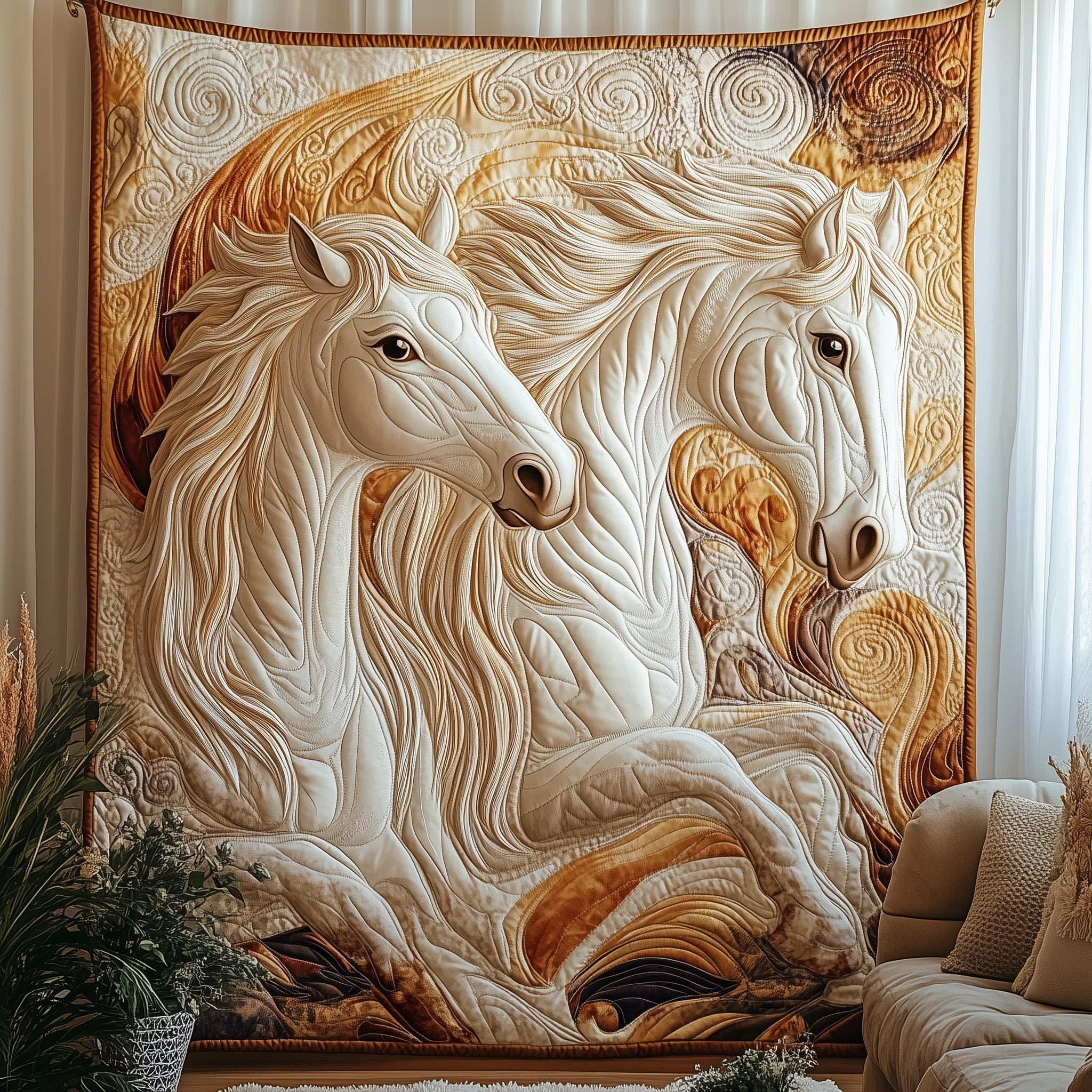 Horse Quilted Blanket Cute Soft BlanketGift For Horse Lover
