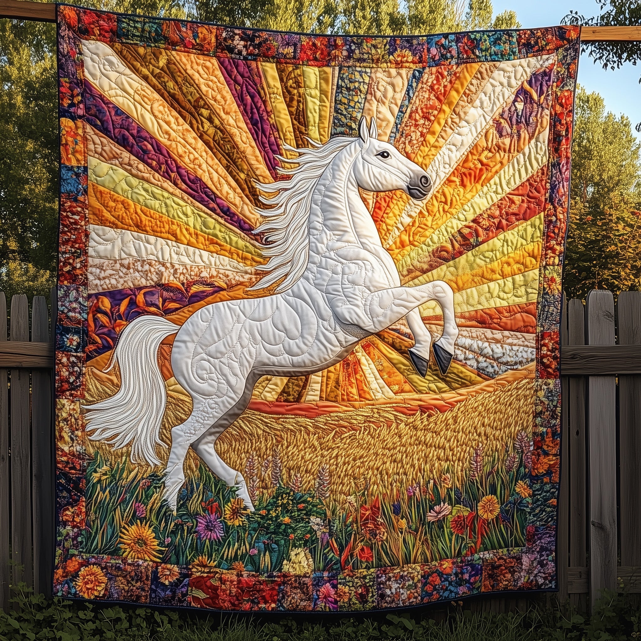 Horse Quilted Blanket Cute Soft BlanketGift For Horse Owner