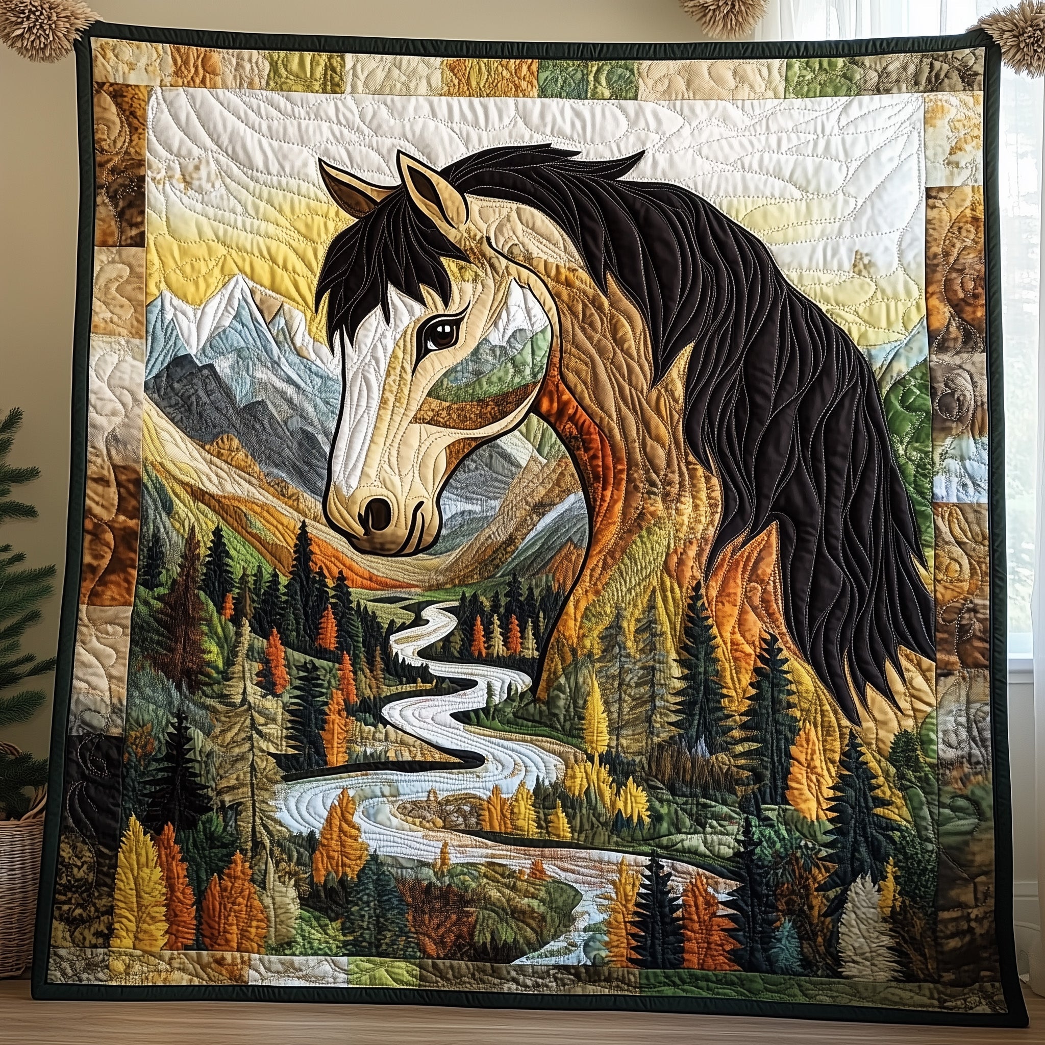 Horse Quilted Blanket Cute Soft BlanketGifts For Someone Who Loves Horses
