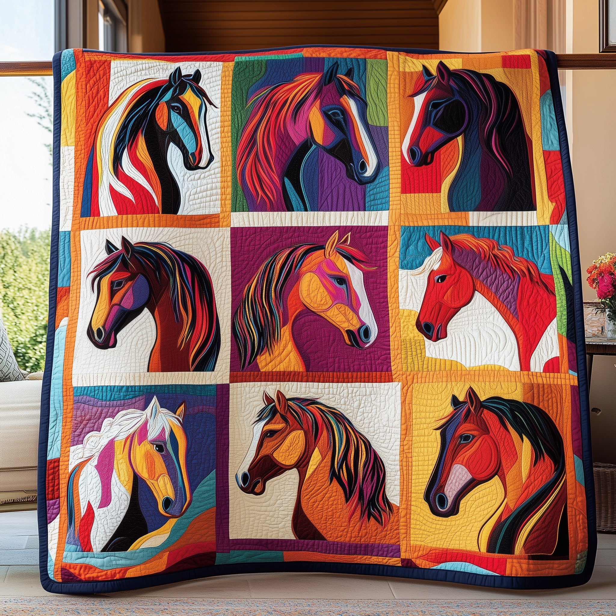 Horse Quilted Blanket Cute Soft BlanketGreat Gifts For Horse Lovers