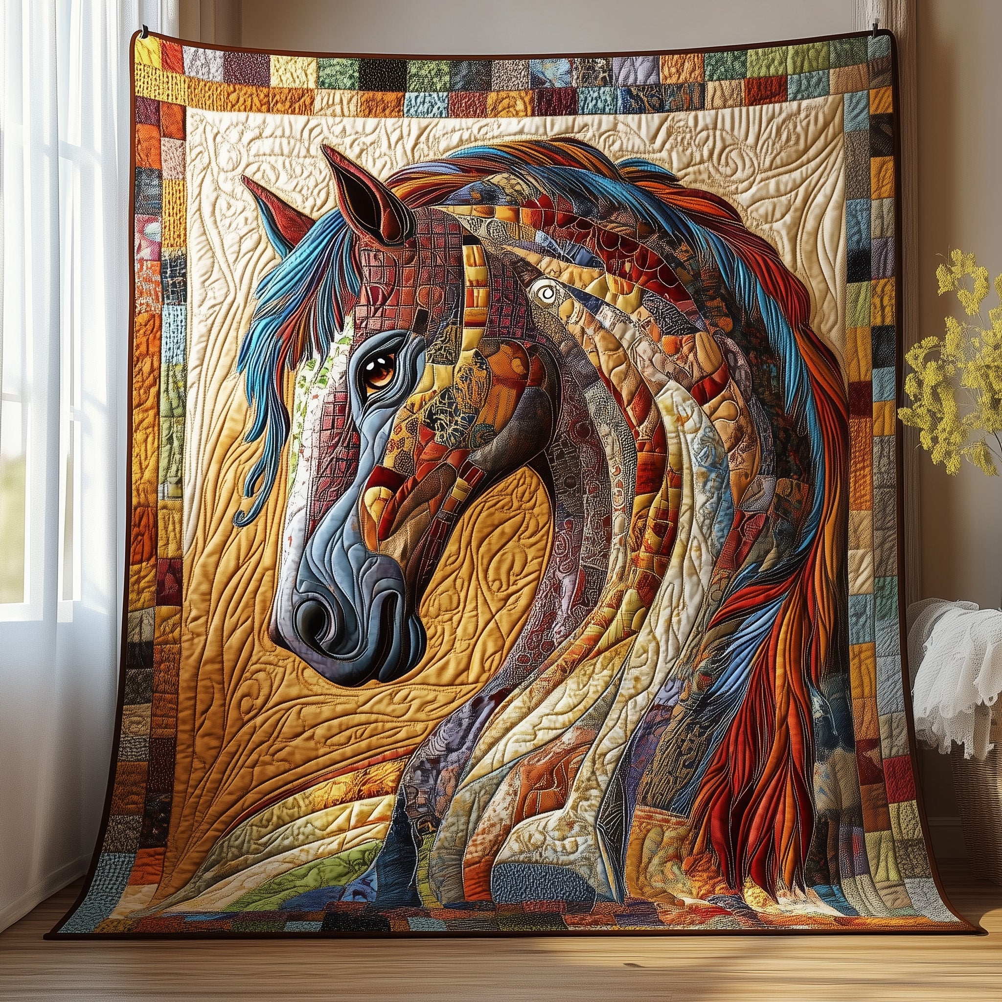 Horse Quilted Blanket Cute Soft BlanketHorse Related Gifts