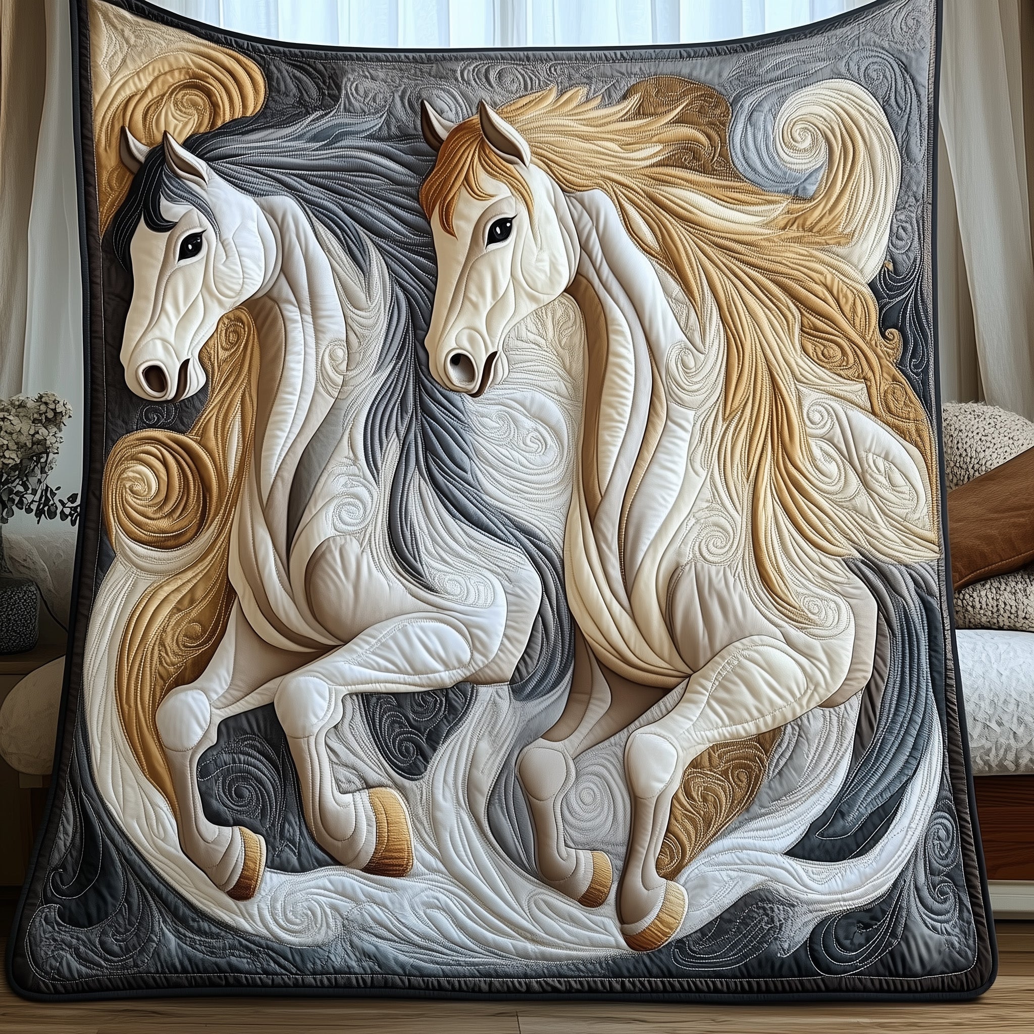 Horse Quilted Blanket Cute Soft BlanketHorse Riding Gifts