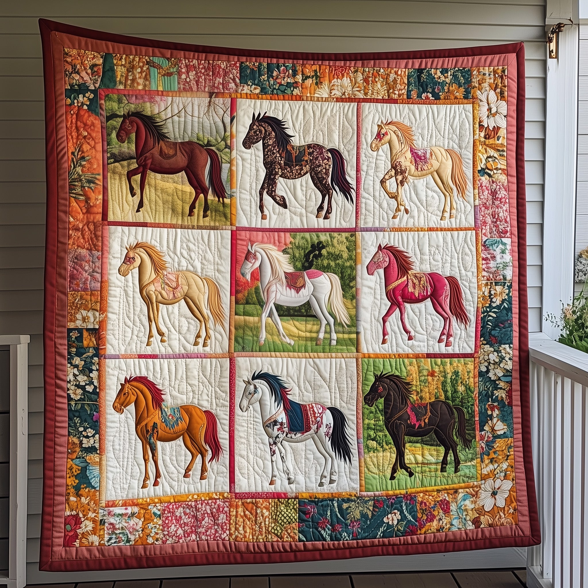 Horse Quilted Blanket Cute Soft BlanketUnique Gifts For Horse Lovers