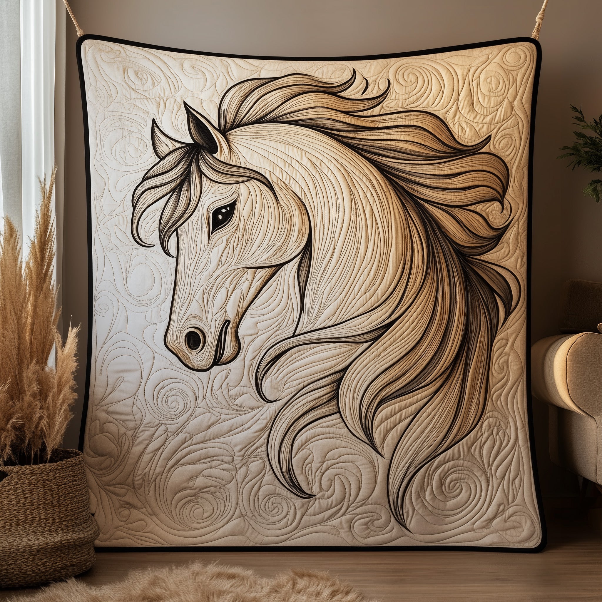 Horse Quilted Blanket Cute Soft BlanketUnusual Horse Gifts