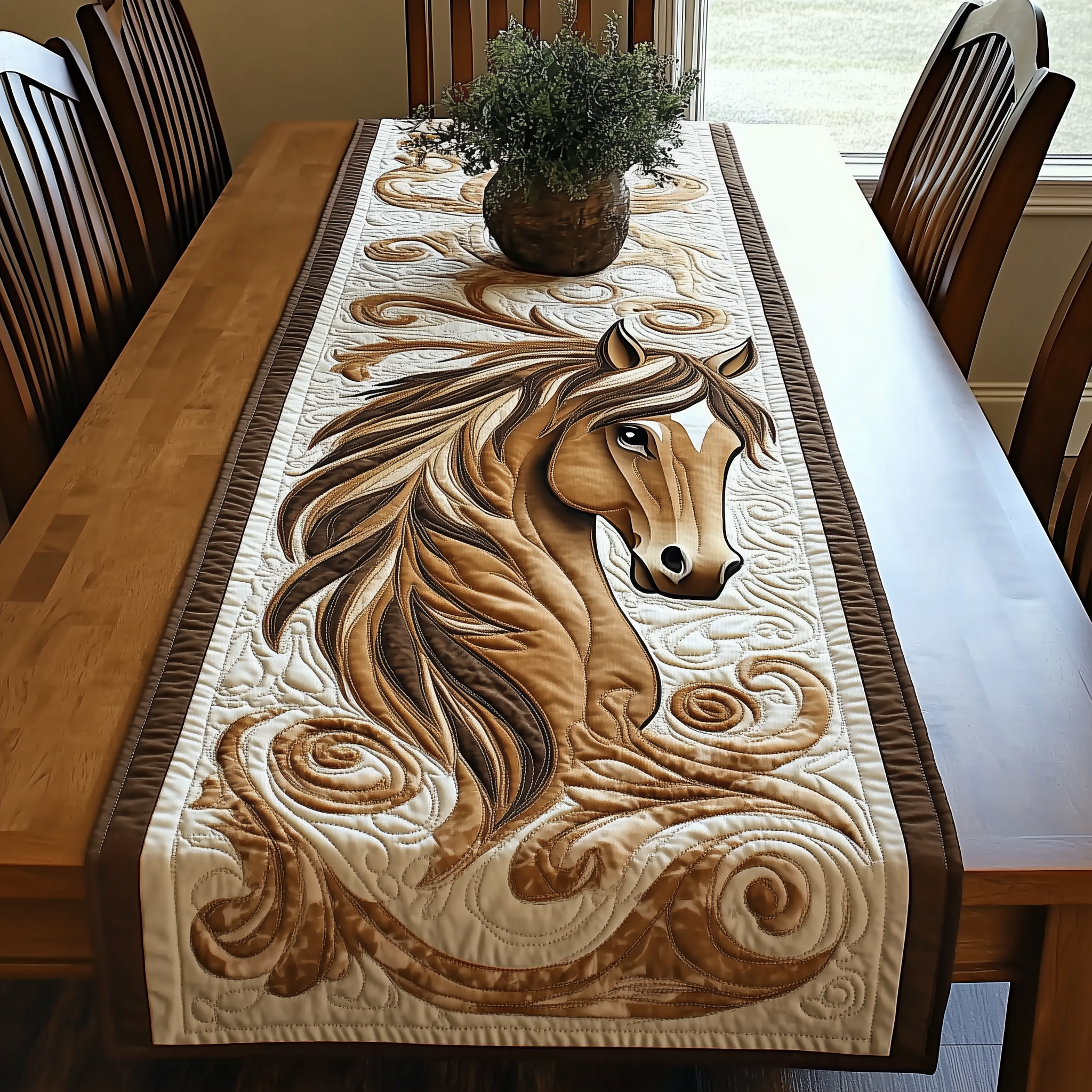 Horse Quilted Table Runner Decorations Christmas Unique Gifts For Horse Lovers