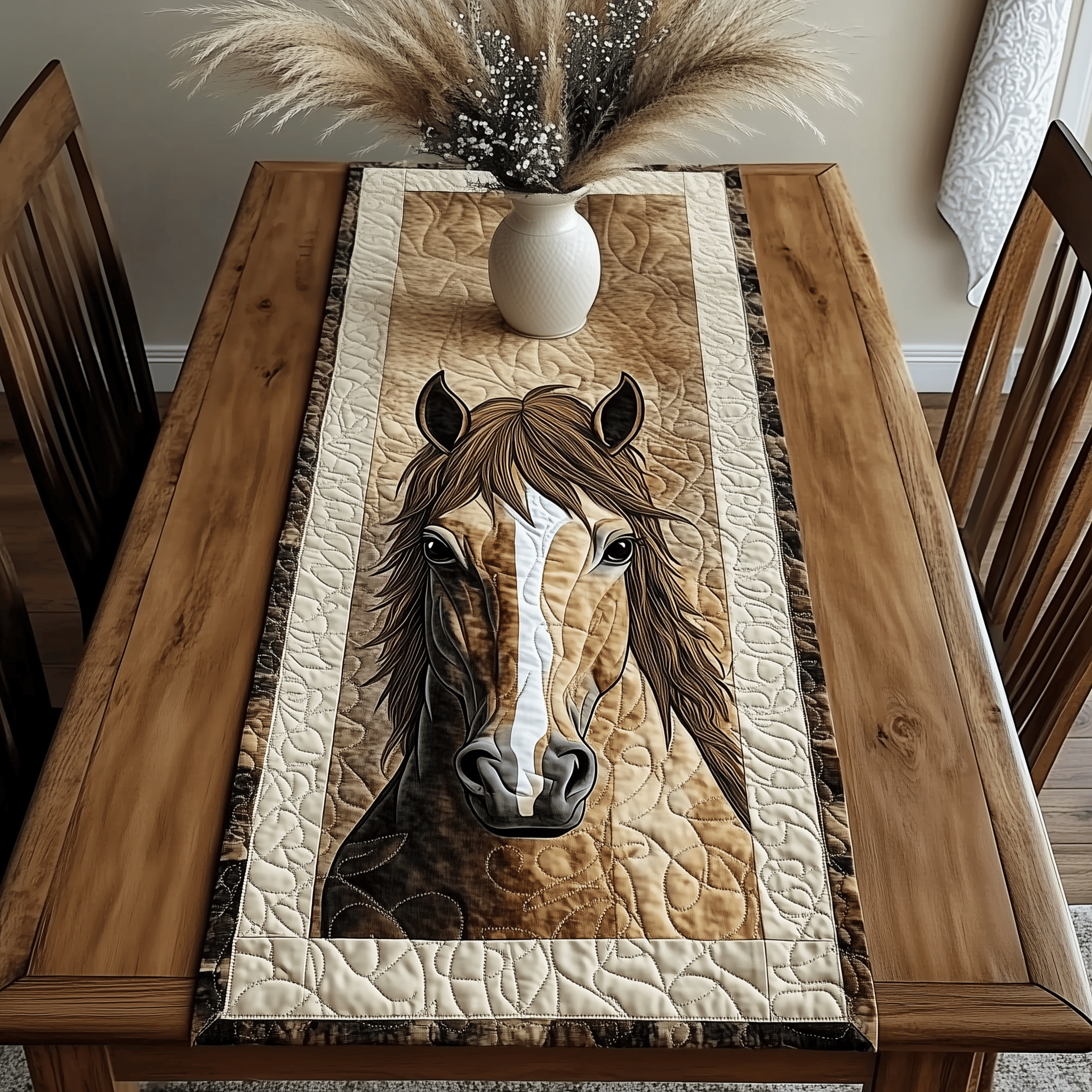 Horse Quilted Table Runner Dining Table Runner Gift Item Themed Horse Present Ideas