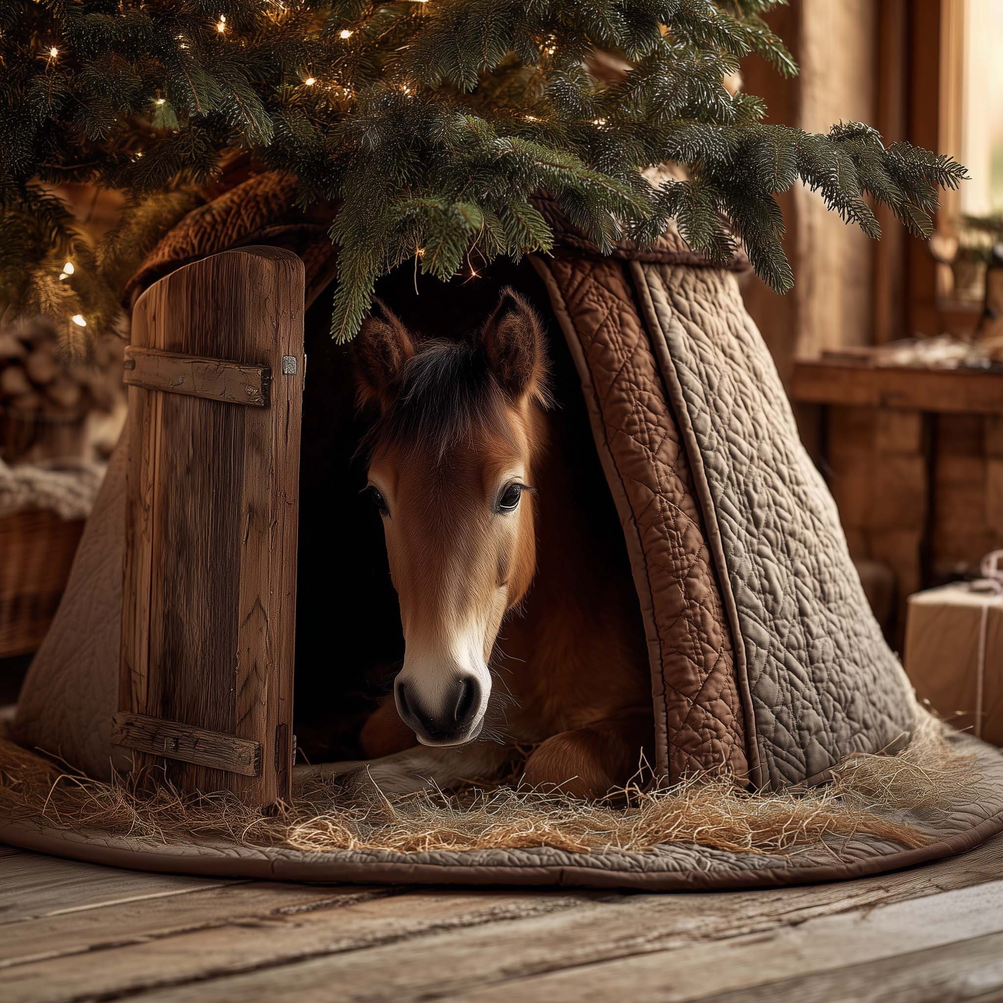 Horse Quilted Tree Skirt Animal Home Decor Trendy Home Decor Animal Lover Christmas Gifts