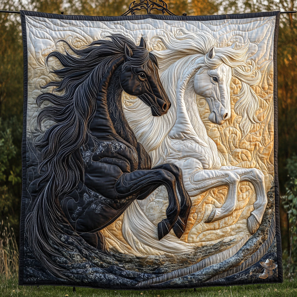 Horse Racing In The Field Quilt Blanket Couch Blanket Good Gifts For Mom Birthday
