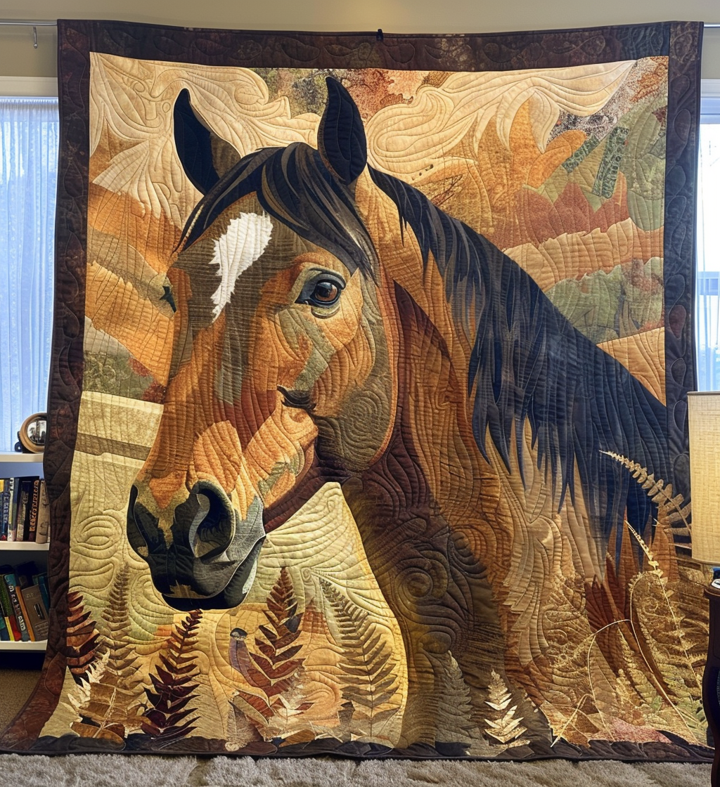 Horse Serenity Quilted Blanket Gifts For Equestrian Riders