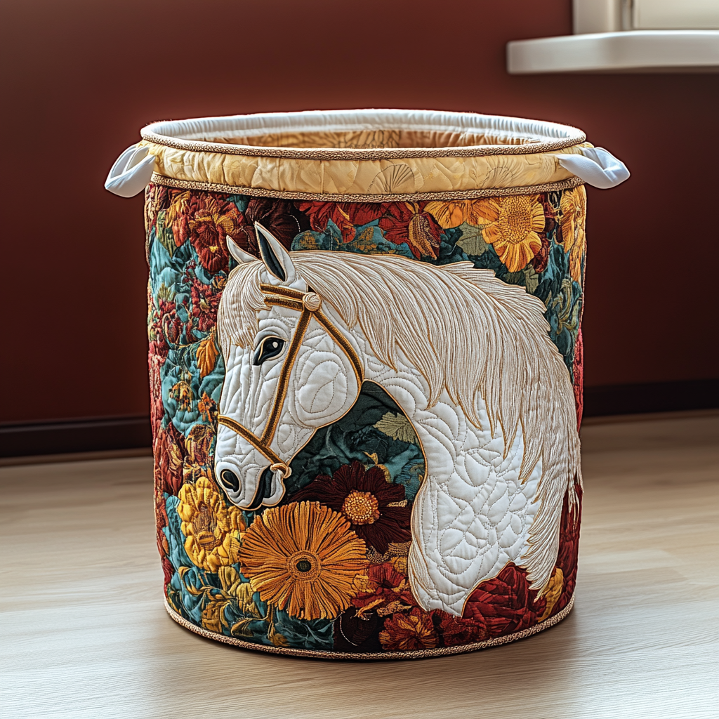 Horse Serenity Quilted Laundry Basket Best Gift For Him