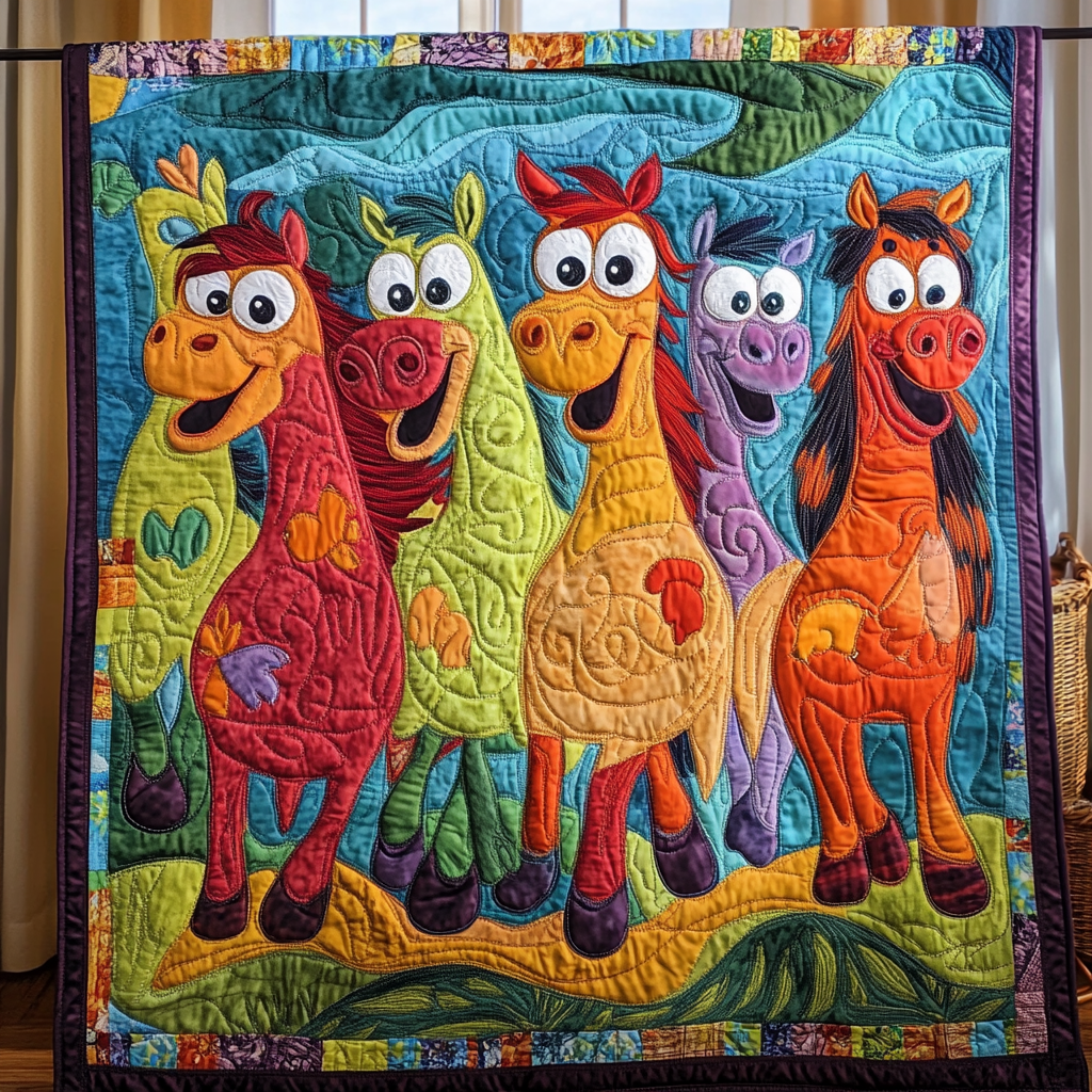 Horse Spirit Quilted Blanket Holiday Throw Blanket Horse Themed Gifts For Adults